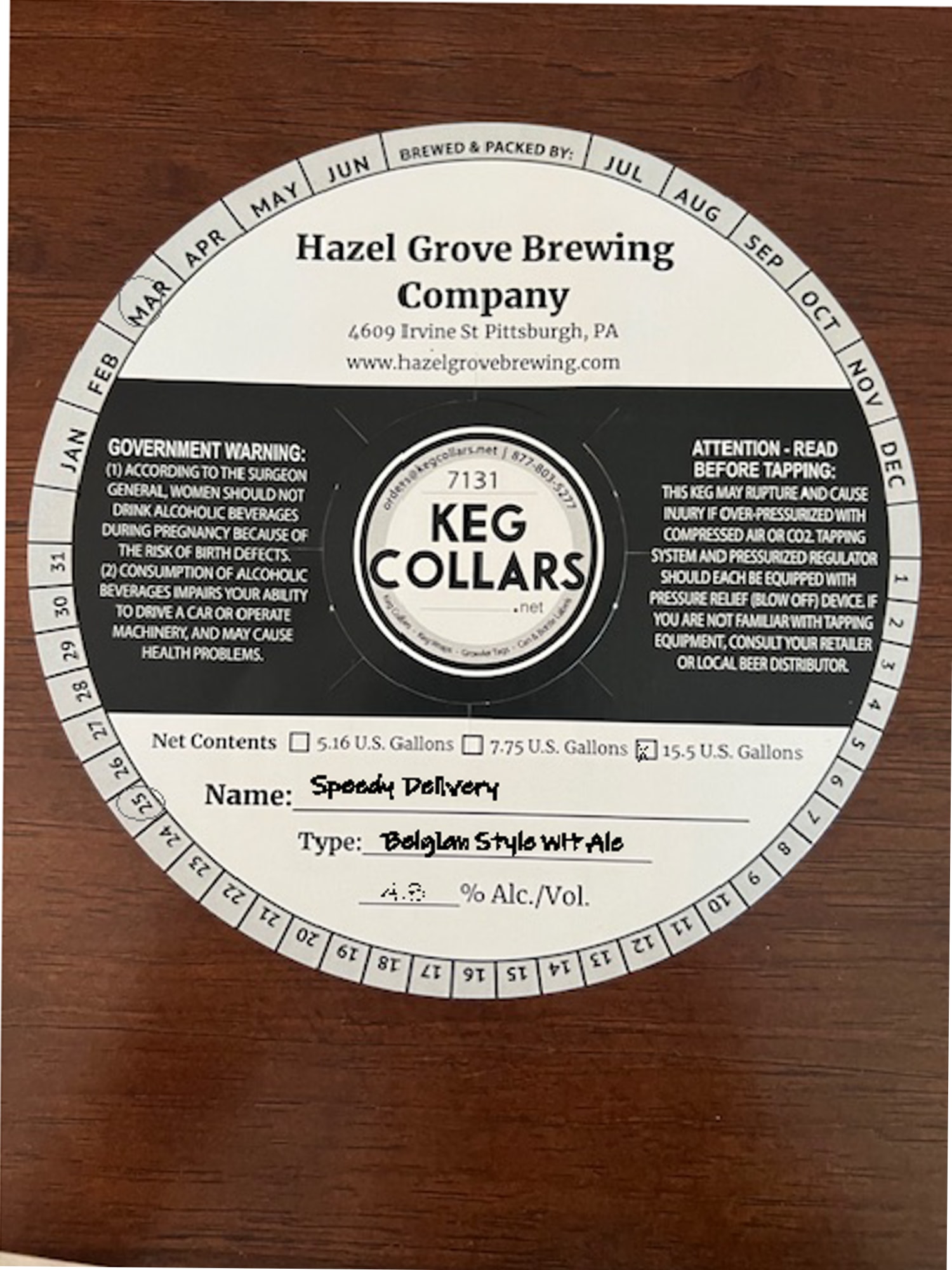 Speedy Delivery by Hazel Grove Brewing - beer label