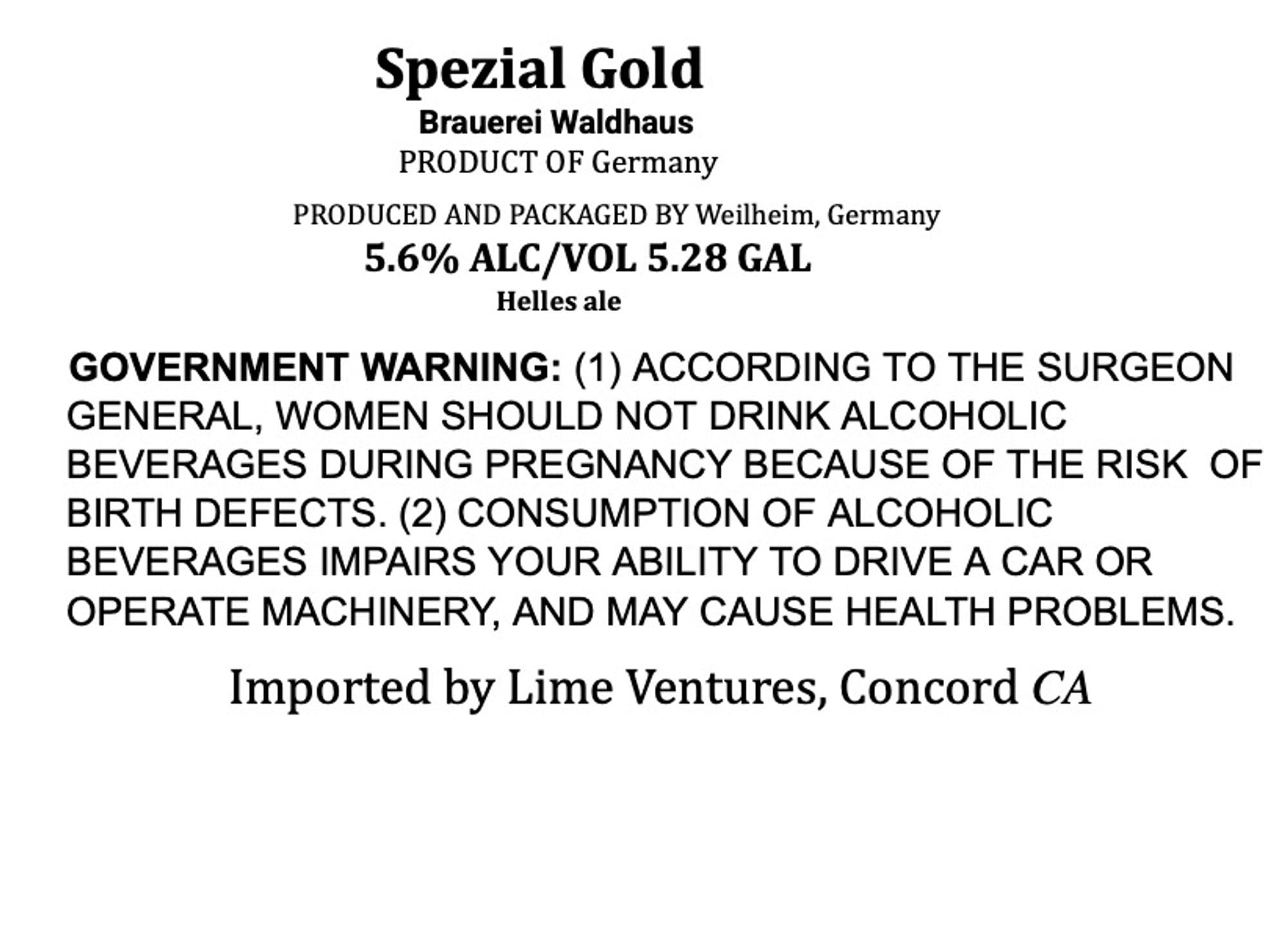 Spezial Gold by Brauerei Waldhaus - beer label