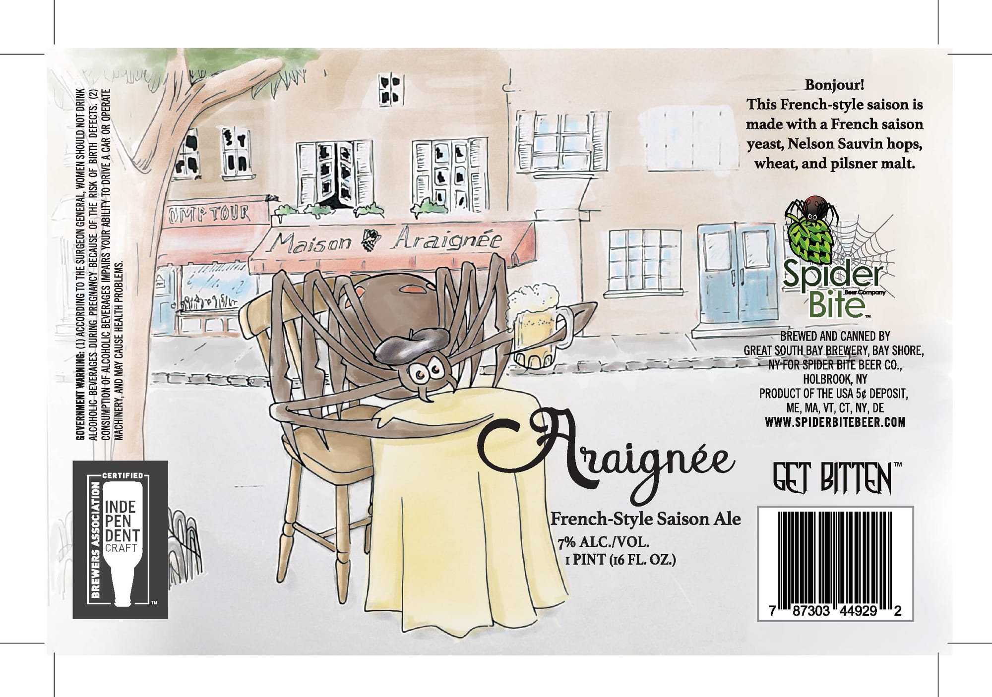 Spider Bite by Great South Bay Brewery - beer label