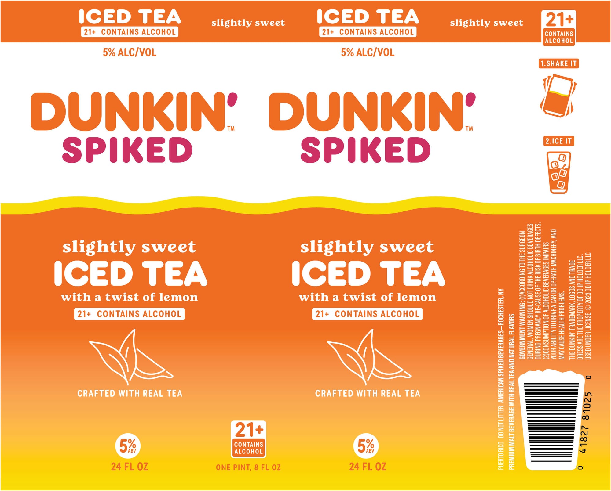 Spiked Iced Tea by Dunkin' - beer label