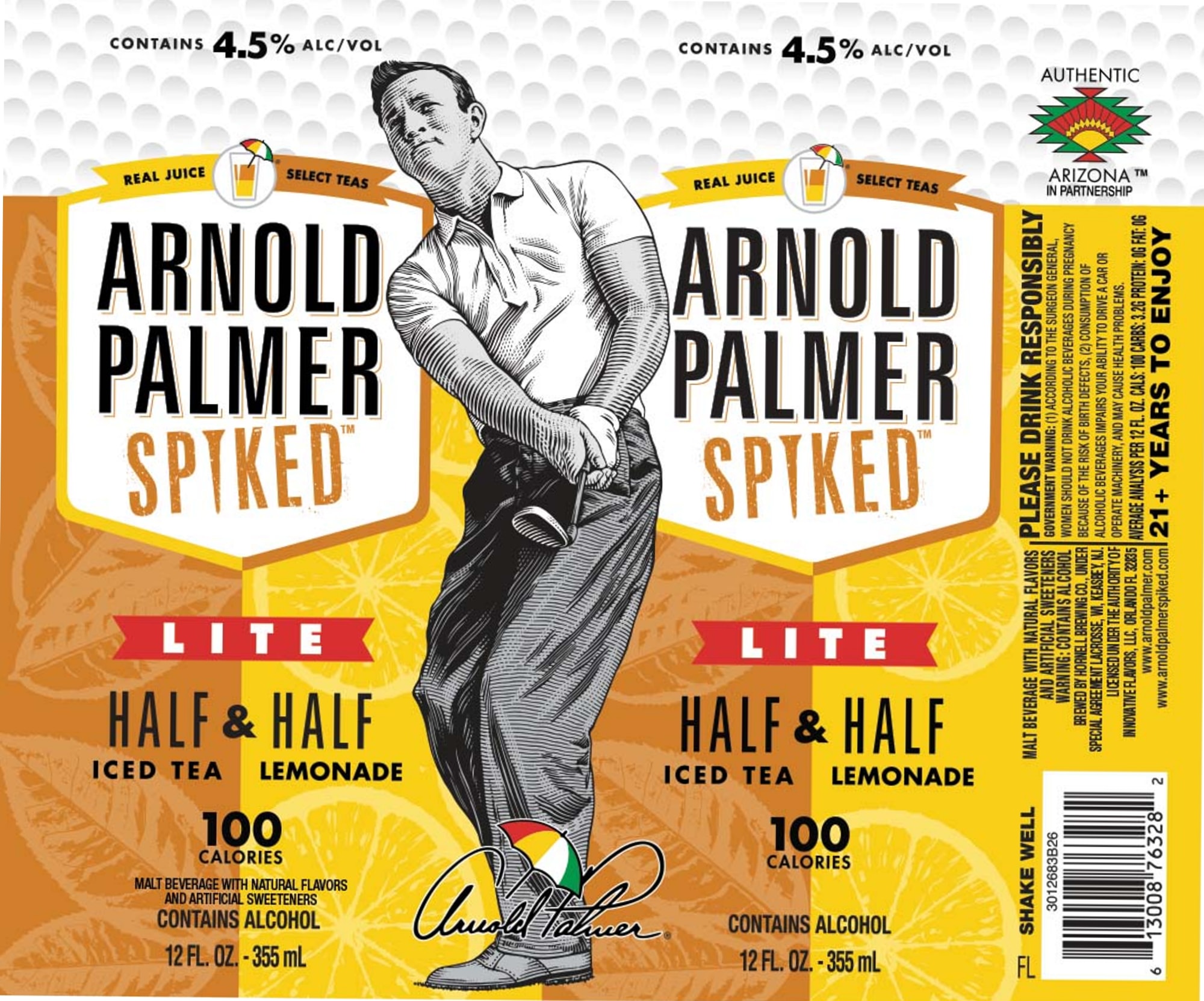 Spiked Lite Half & Half by Arnold Palmer - beer label