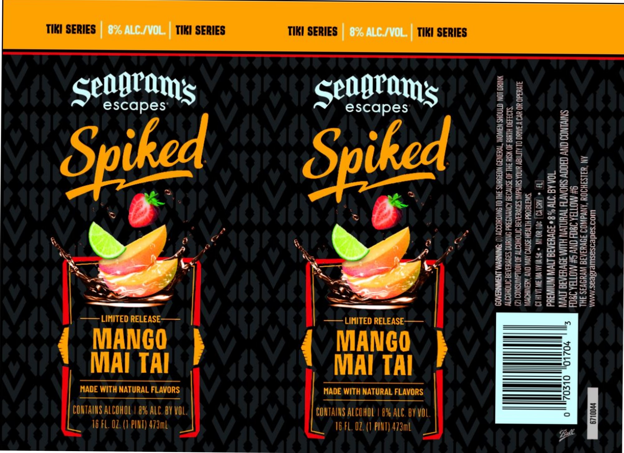 Spiked Mango Mai Tai by The Seagram Beverage Company - beer label
