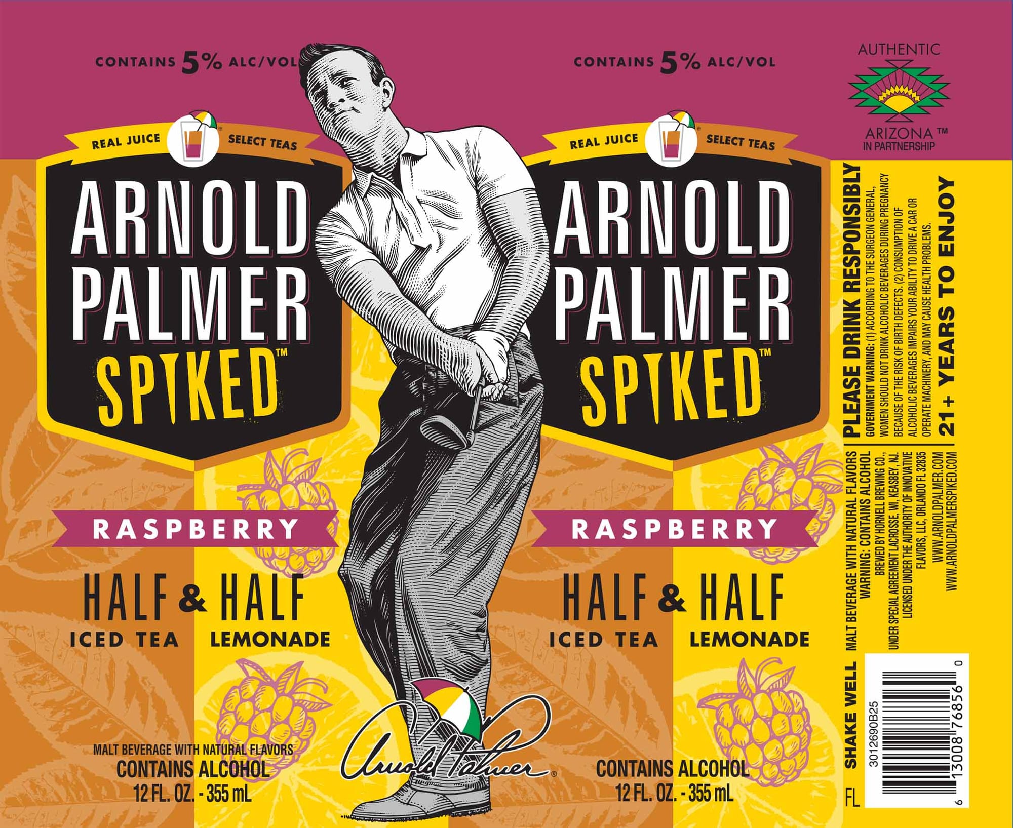 Spiked Raspberry Half & Half by Arnold Palmer - beer label