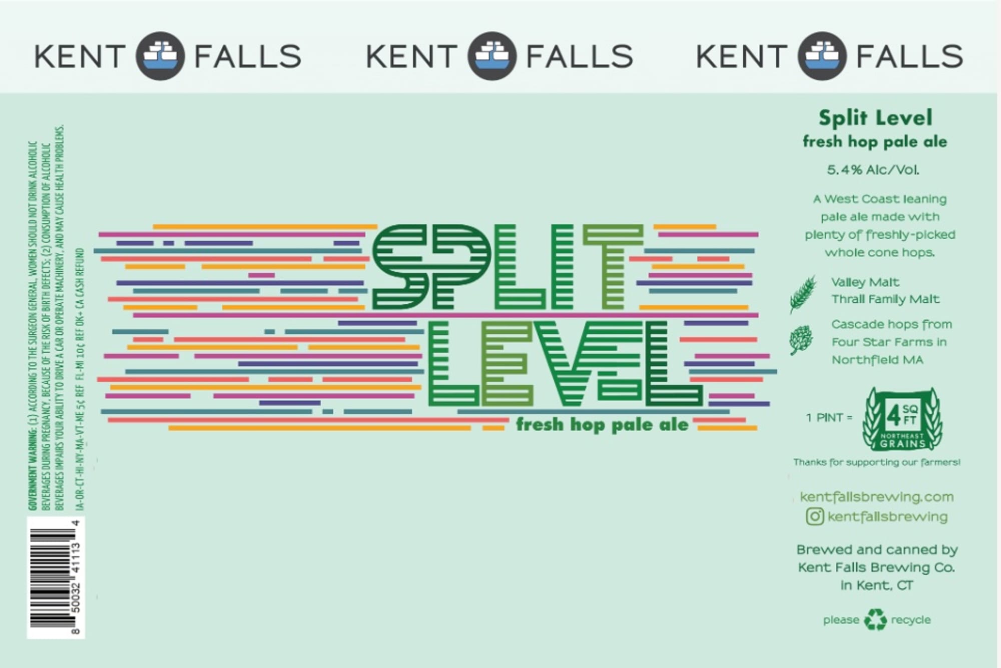 Split Level by Kent Falls Brewing Co. - beer label