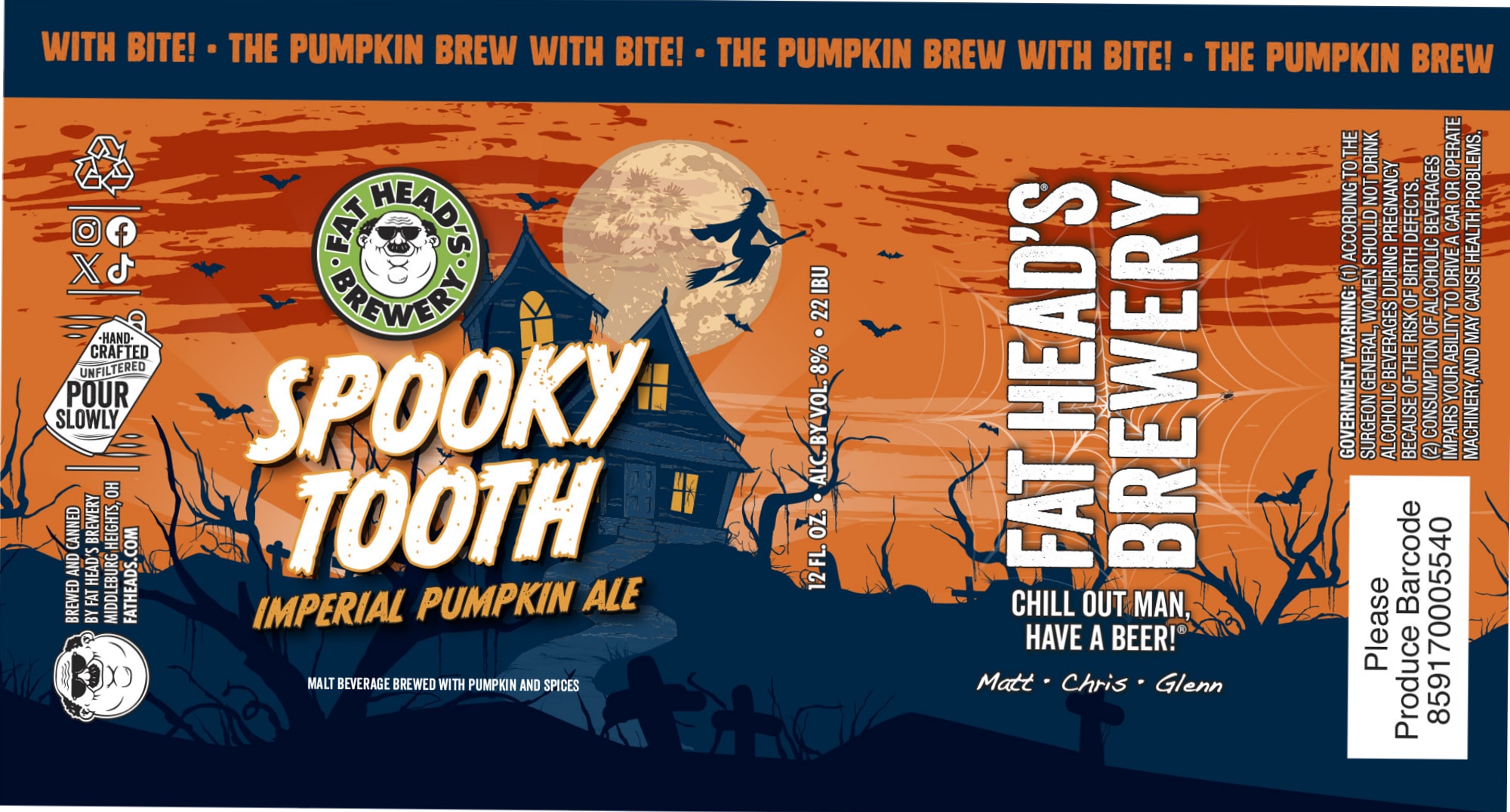 Spooky Tooth by Fat Head's Brewery - beer label