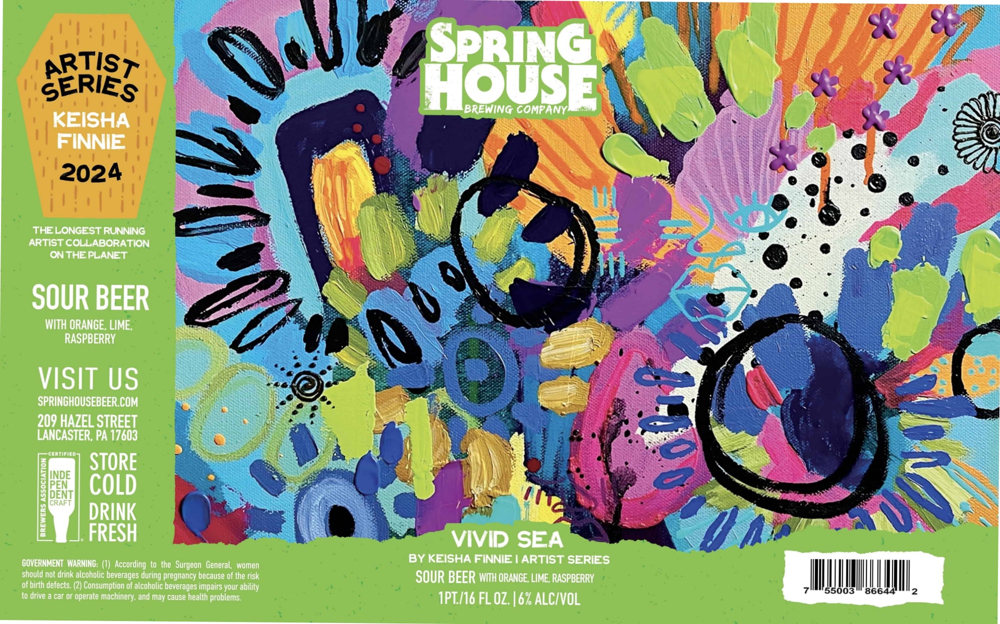 Vivid Sea by Spring House Brewing Company - beer label