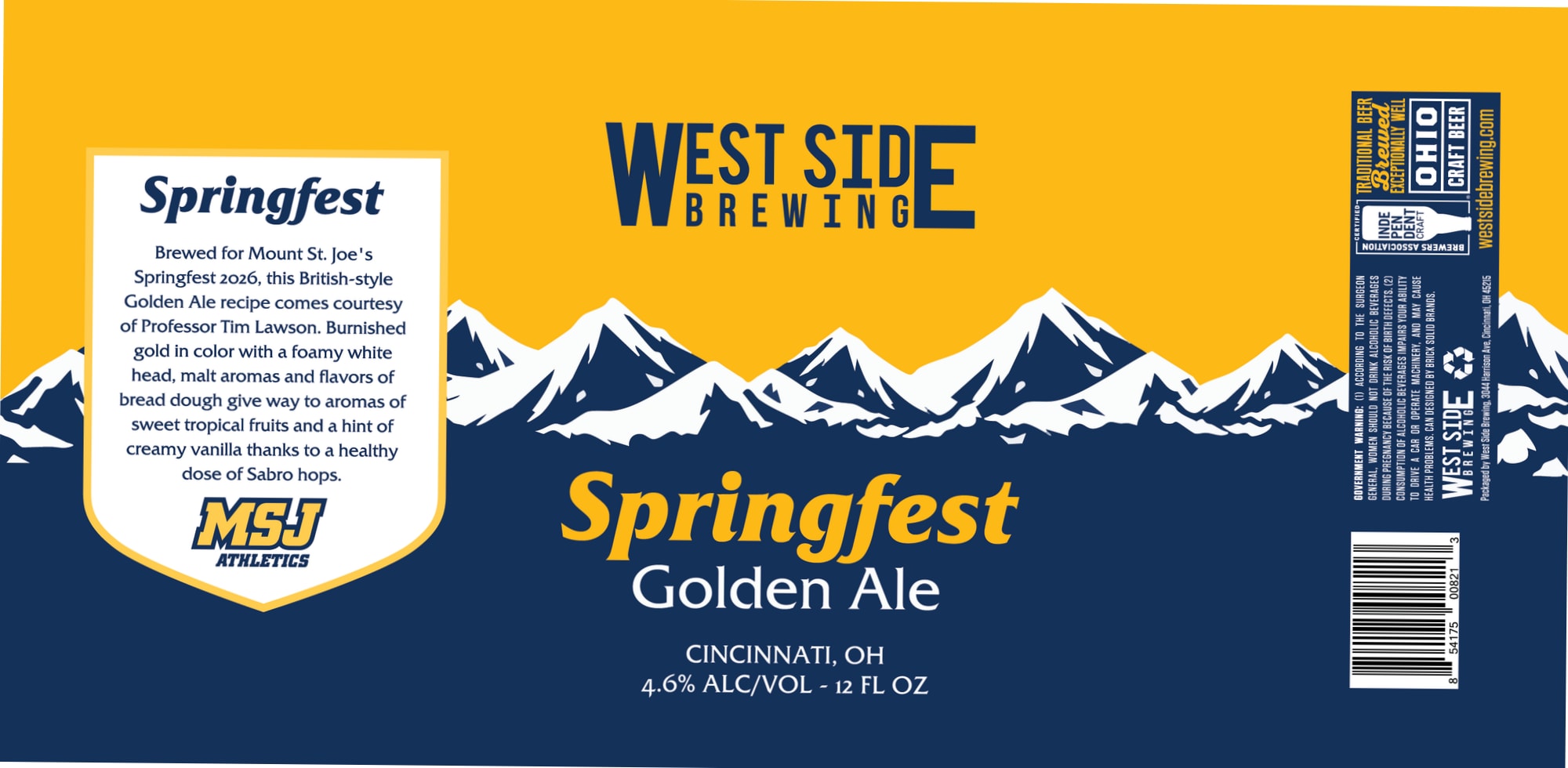 Springfest Golden Ale by West Side Brewing - beer label