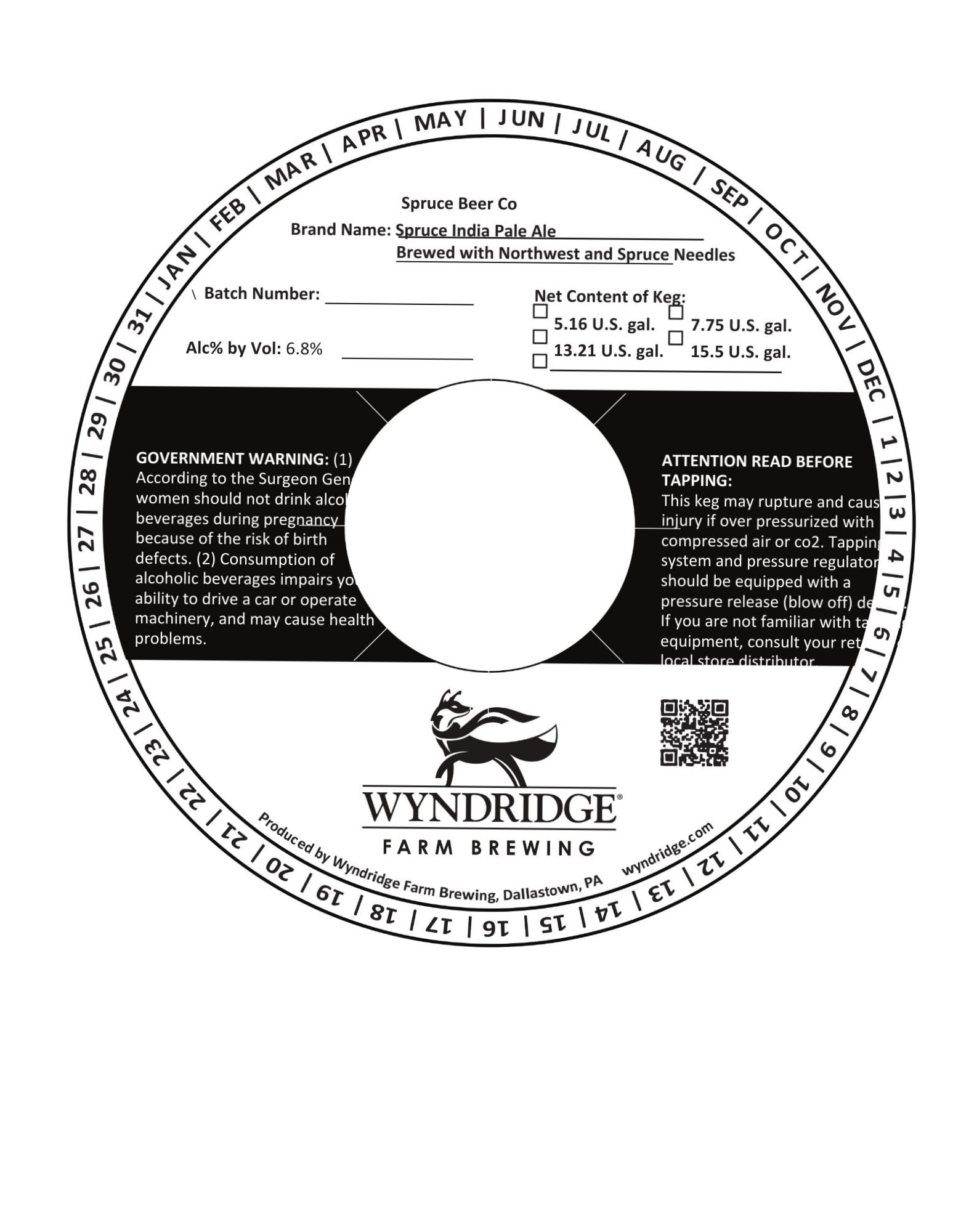 Spruce India Pale Ale by Wyndridge Farm Brewing - beer label