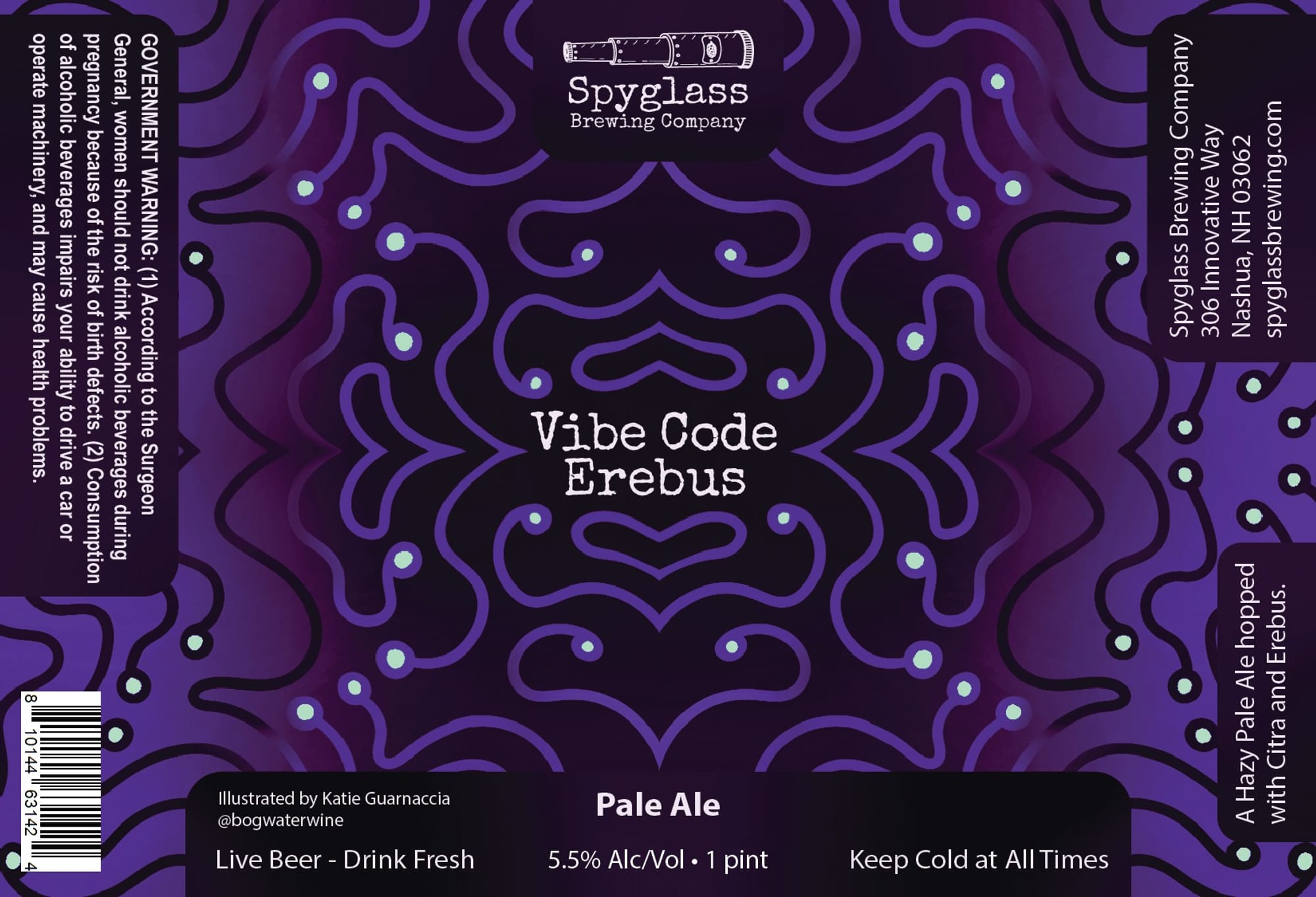 Vibe Code - Erebus by Spyglass Brewing Company - beer label