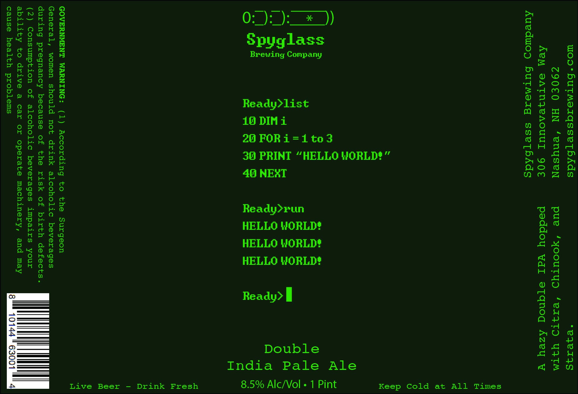 Ready?list by Spyglass Brewing Company - beer label