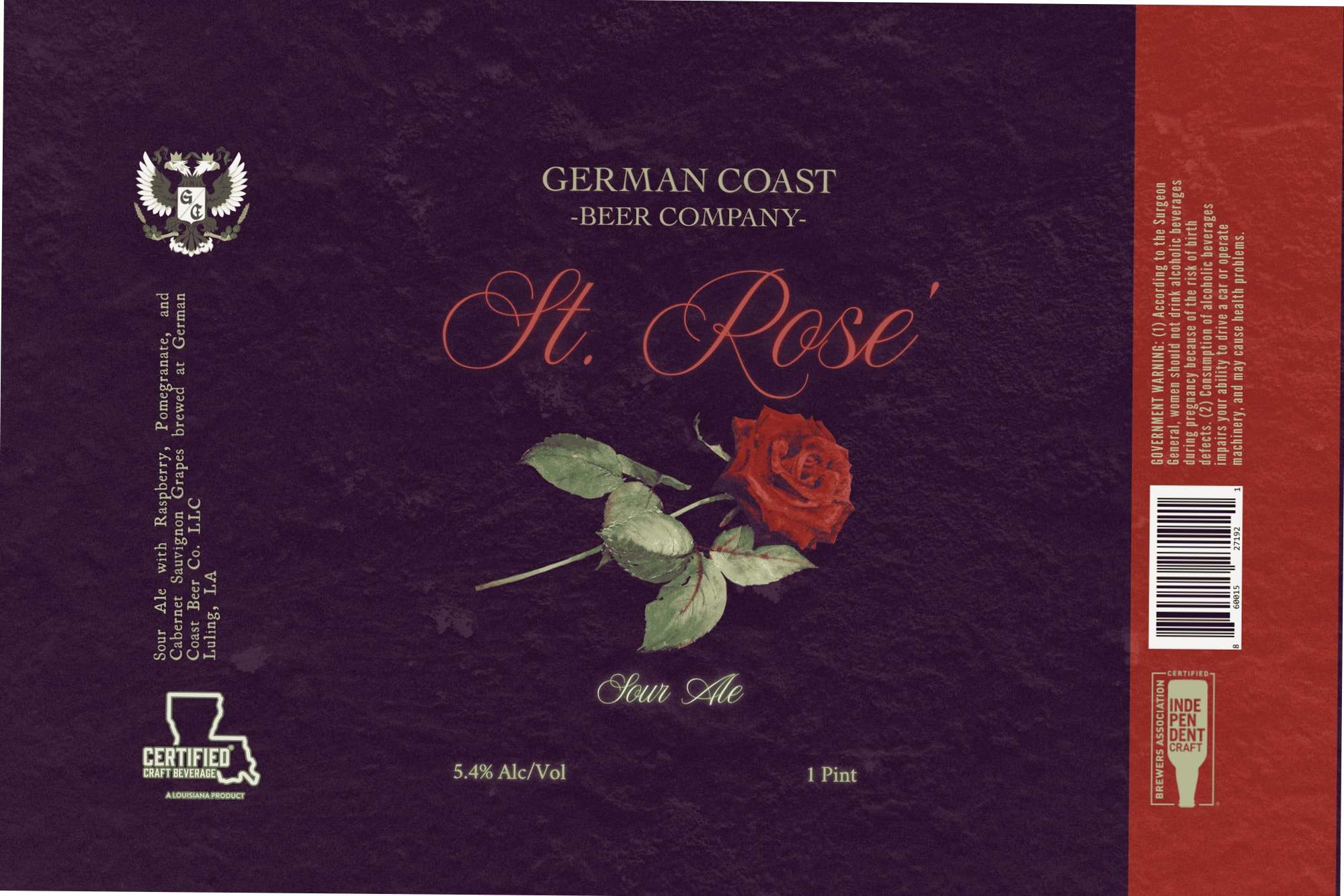 St. Rose by German Coast Beer Company - beer label