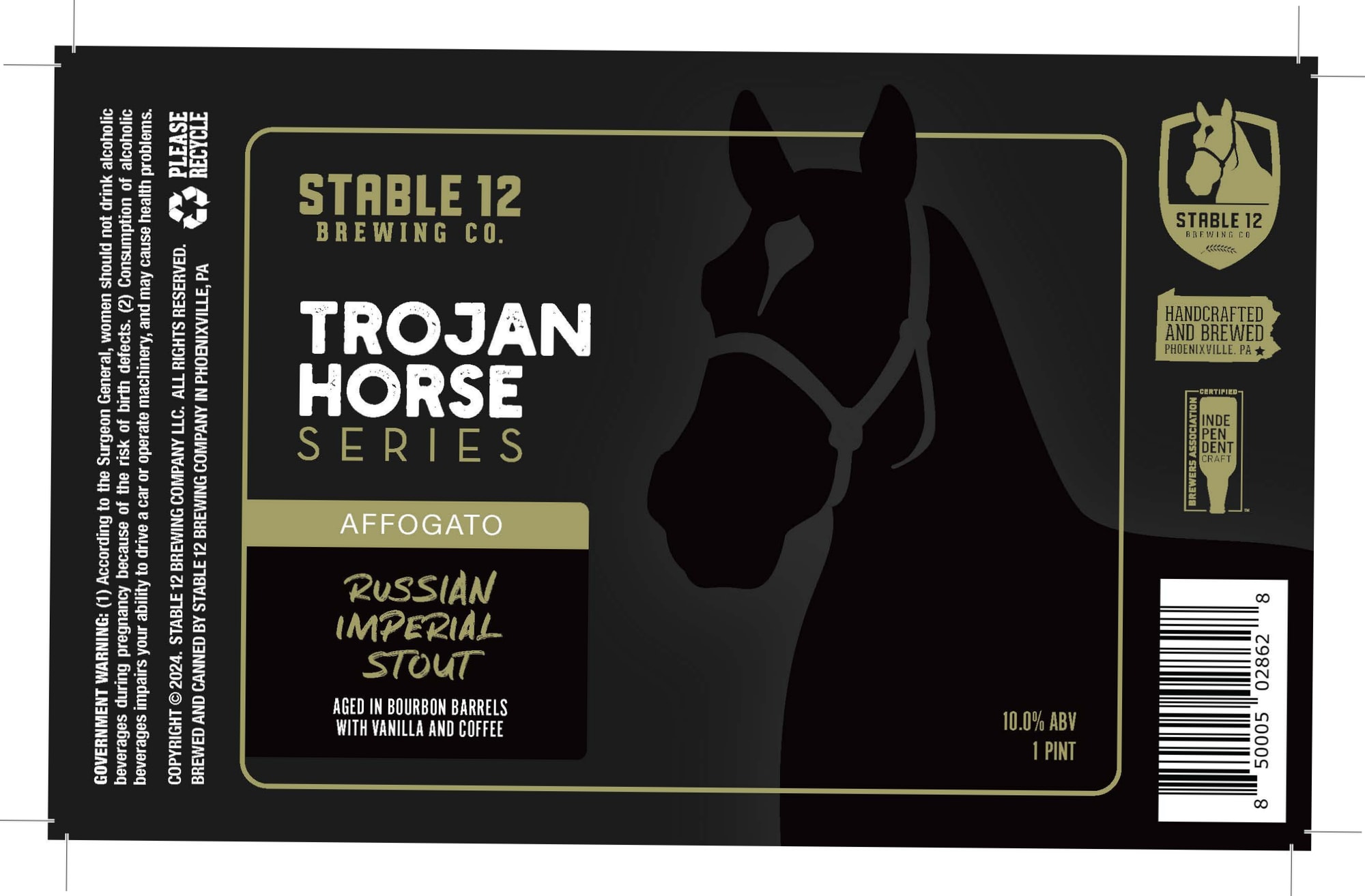 Trojan Horse Affogato by Stable 12 Brewing Co. - beer label