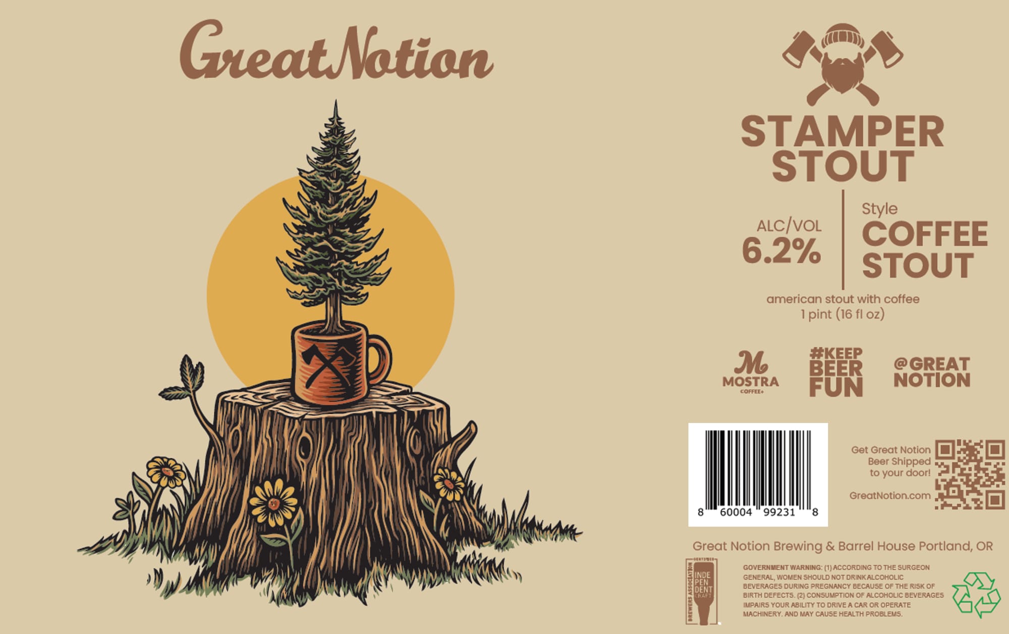 Stamper Stout by Great Notion Brewing - beer label
