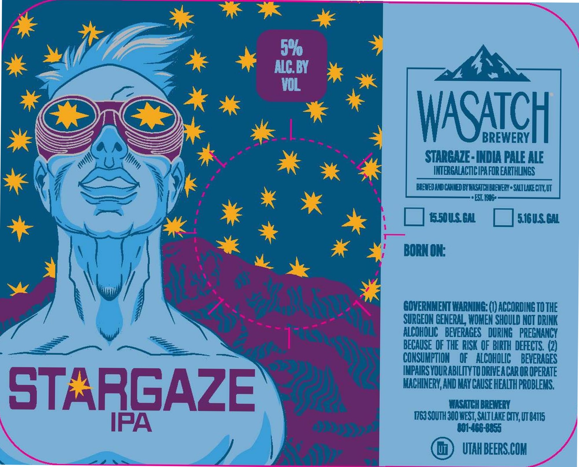 Stargaze IPA by Wasatch Brewery - beer label