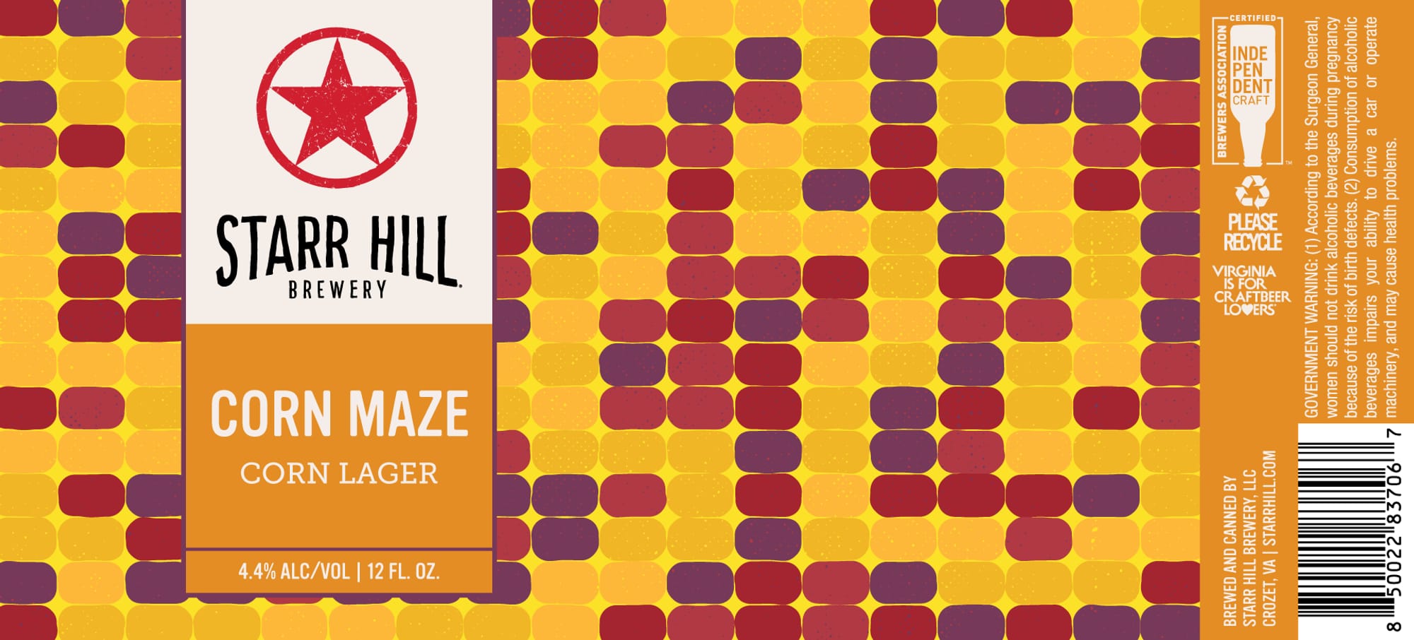 Corn Maze by Starr Hill Brewery - beer label