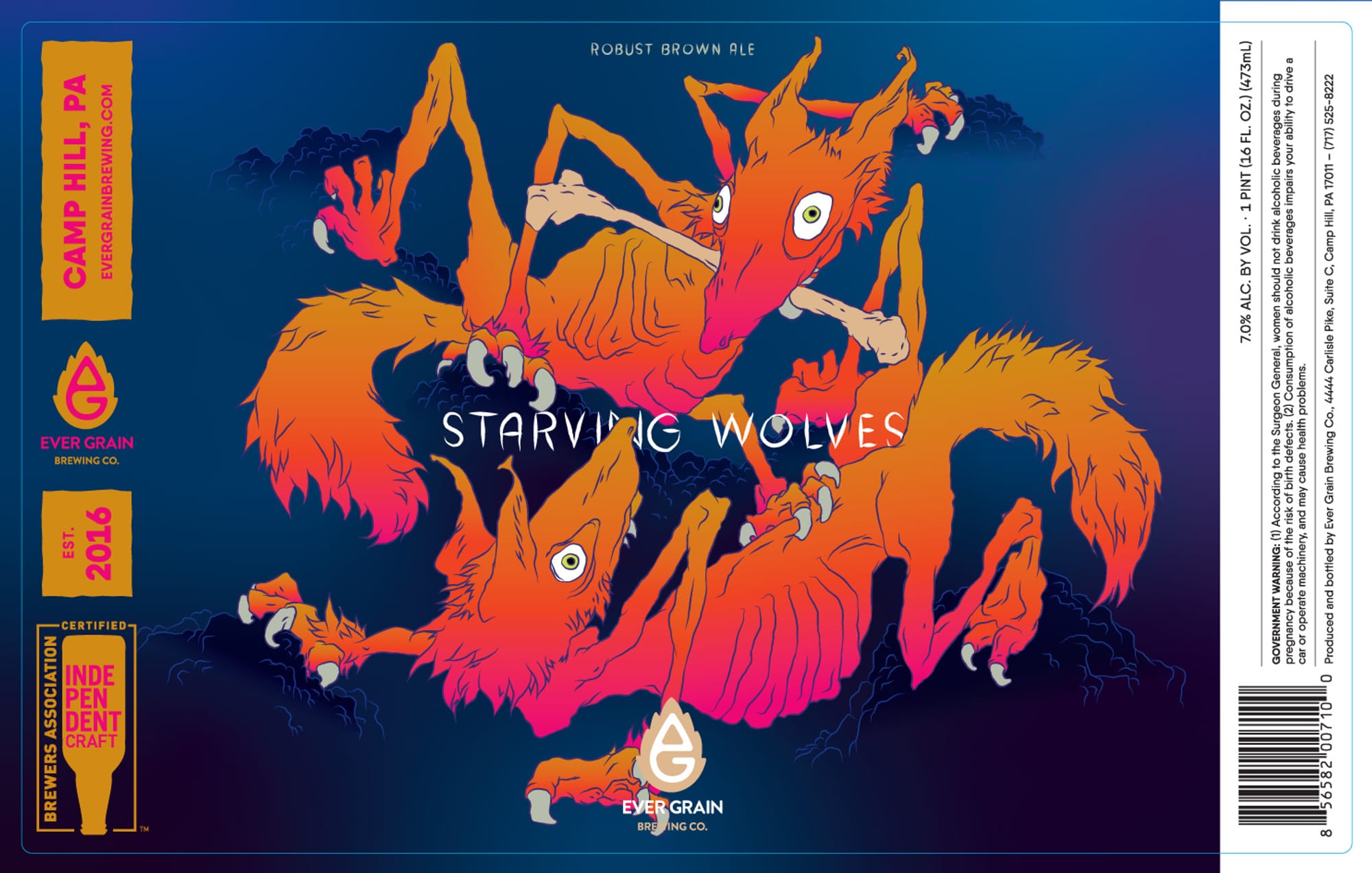 Starving Wolves by Ever Grain Brewing - beer label