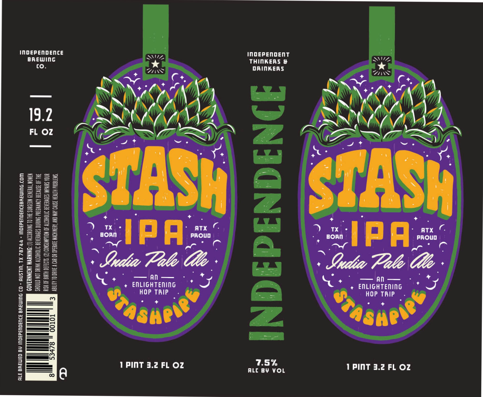 Stash IPA by Independence Brewing Co. - beer label