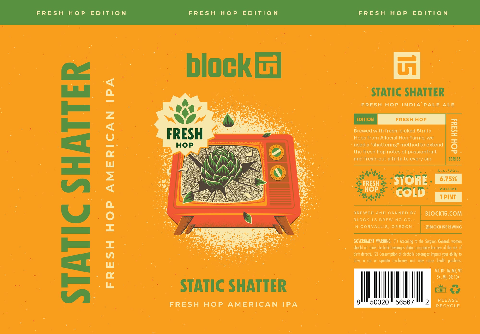 Static Shatter by Block 15 Brewing - beer label