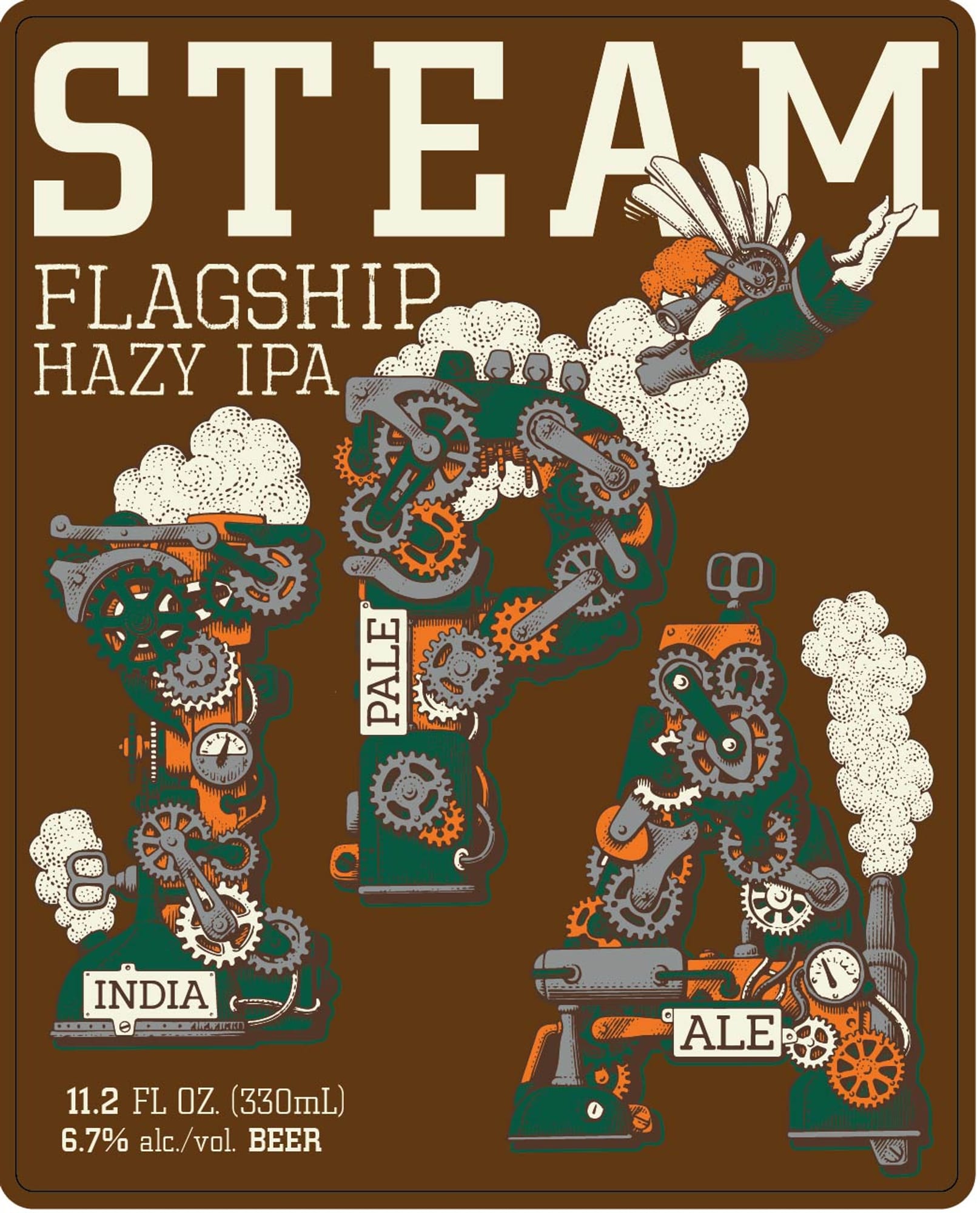 Flagship Hazy IPA by Steam - beer label
