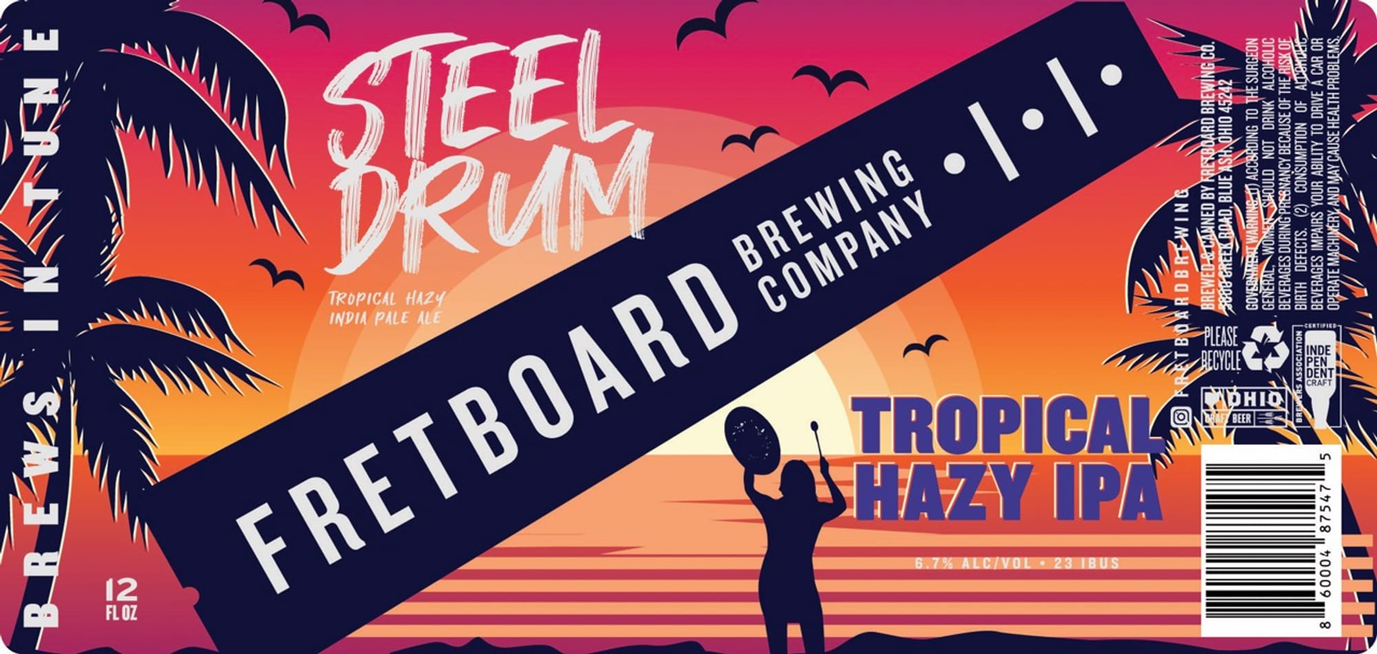 Tropical Hazy IPA by Steel Drum Brewing Company - beer label