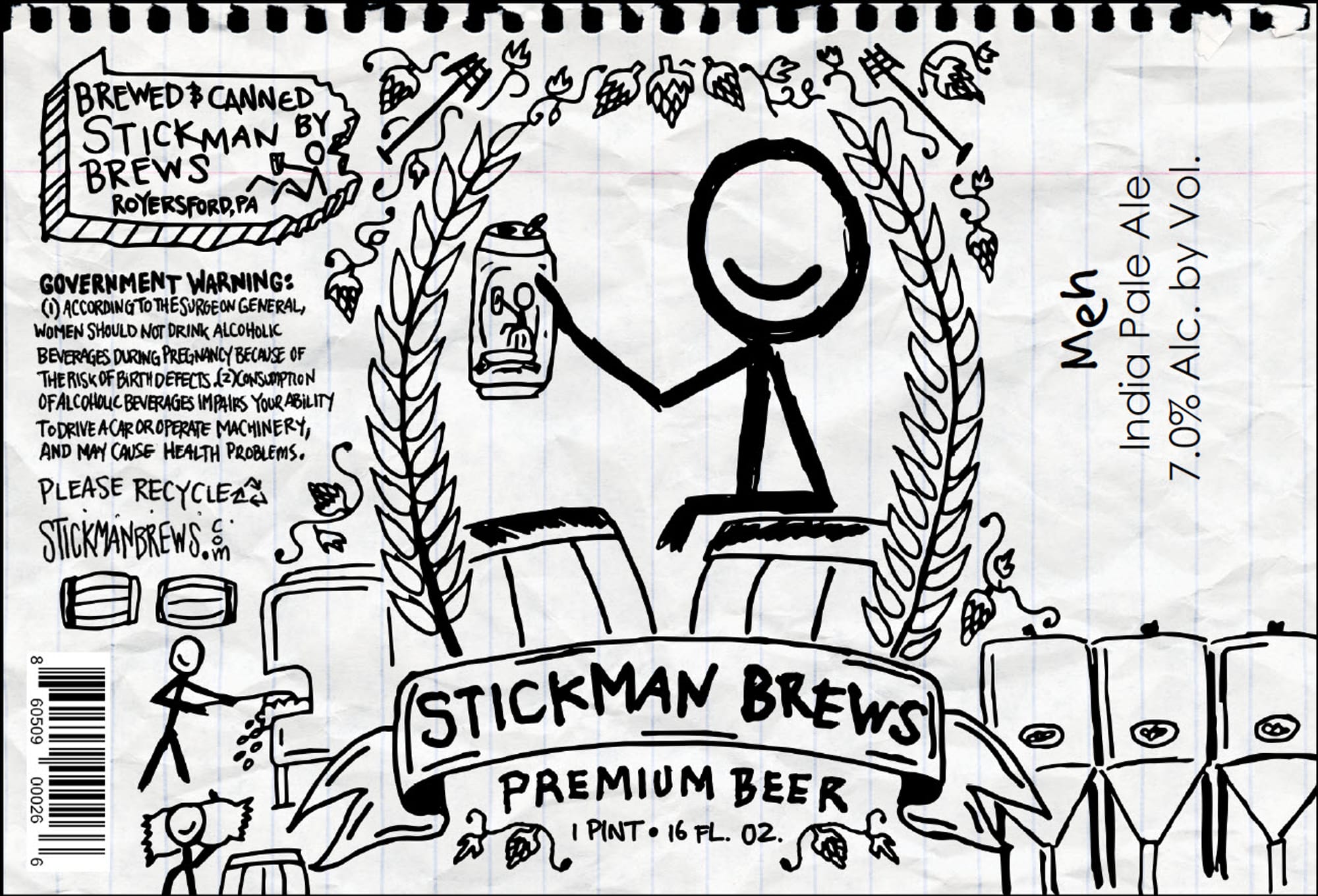 Government Warning by Stickman Brews - beer label