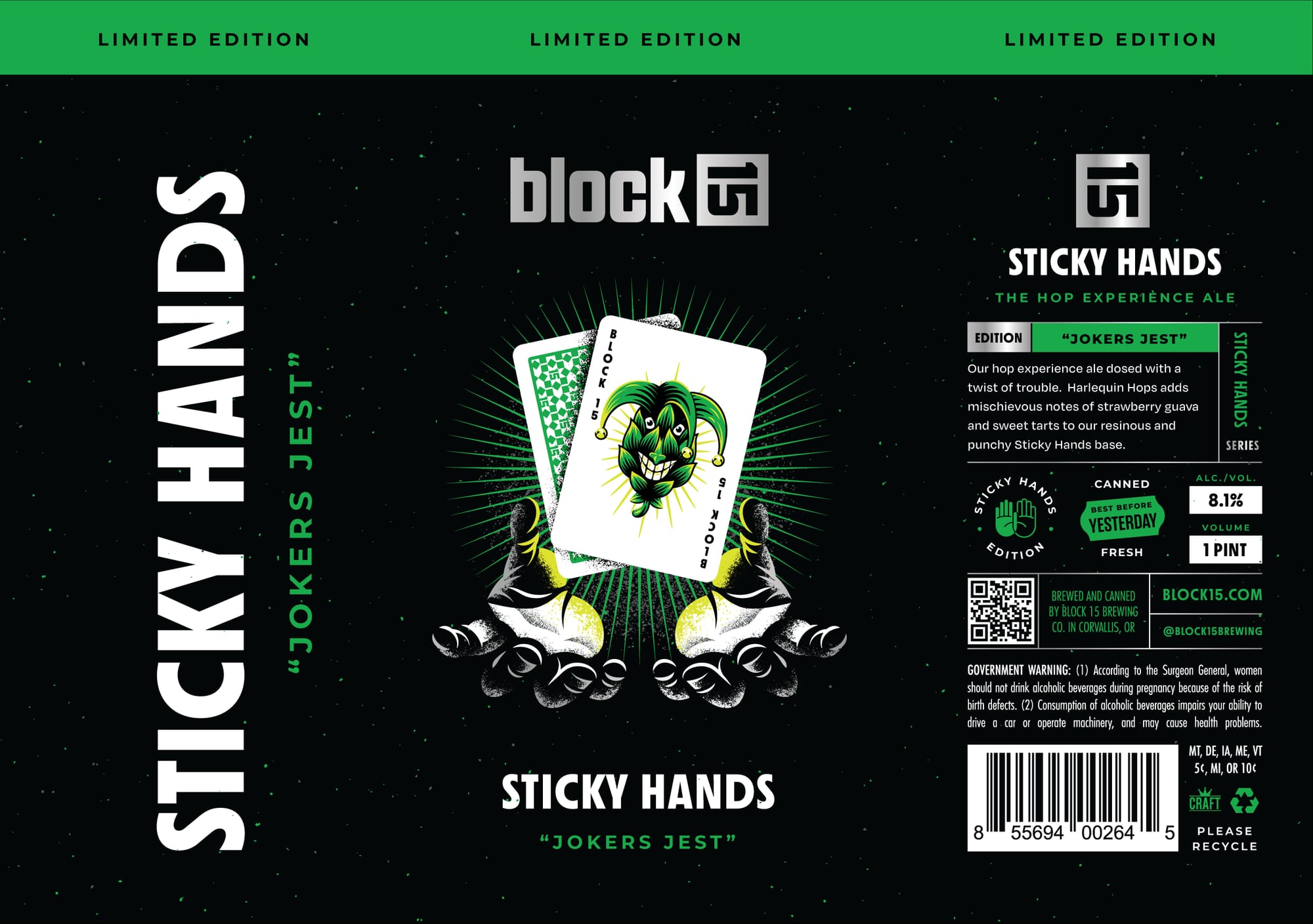 Sticky Hands - Jokers Jest by Block 15 Brewing - beer label