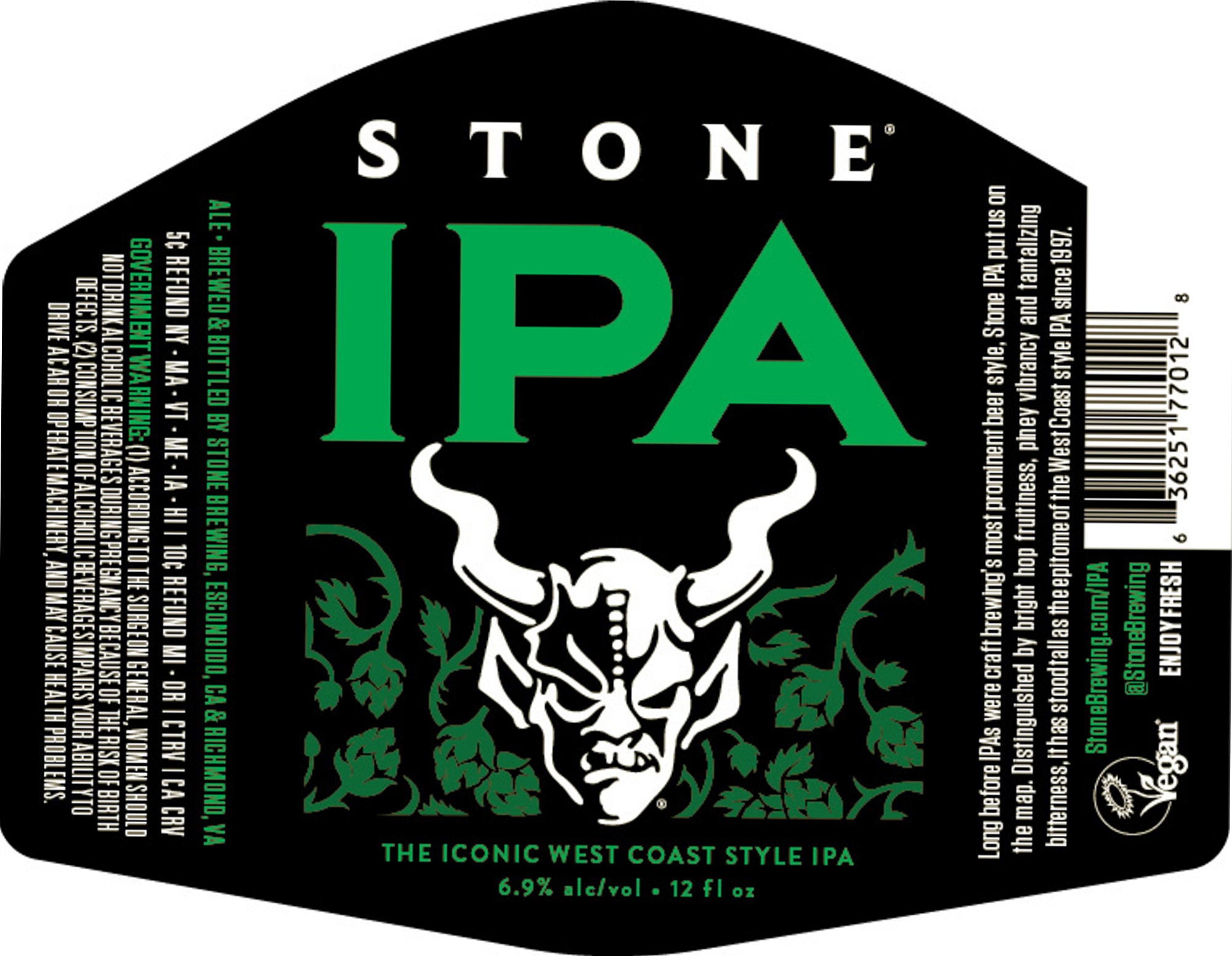 Stone IPA by Stone Brewing - beer label