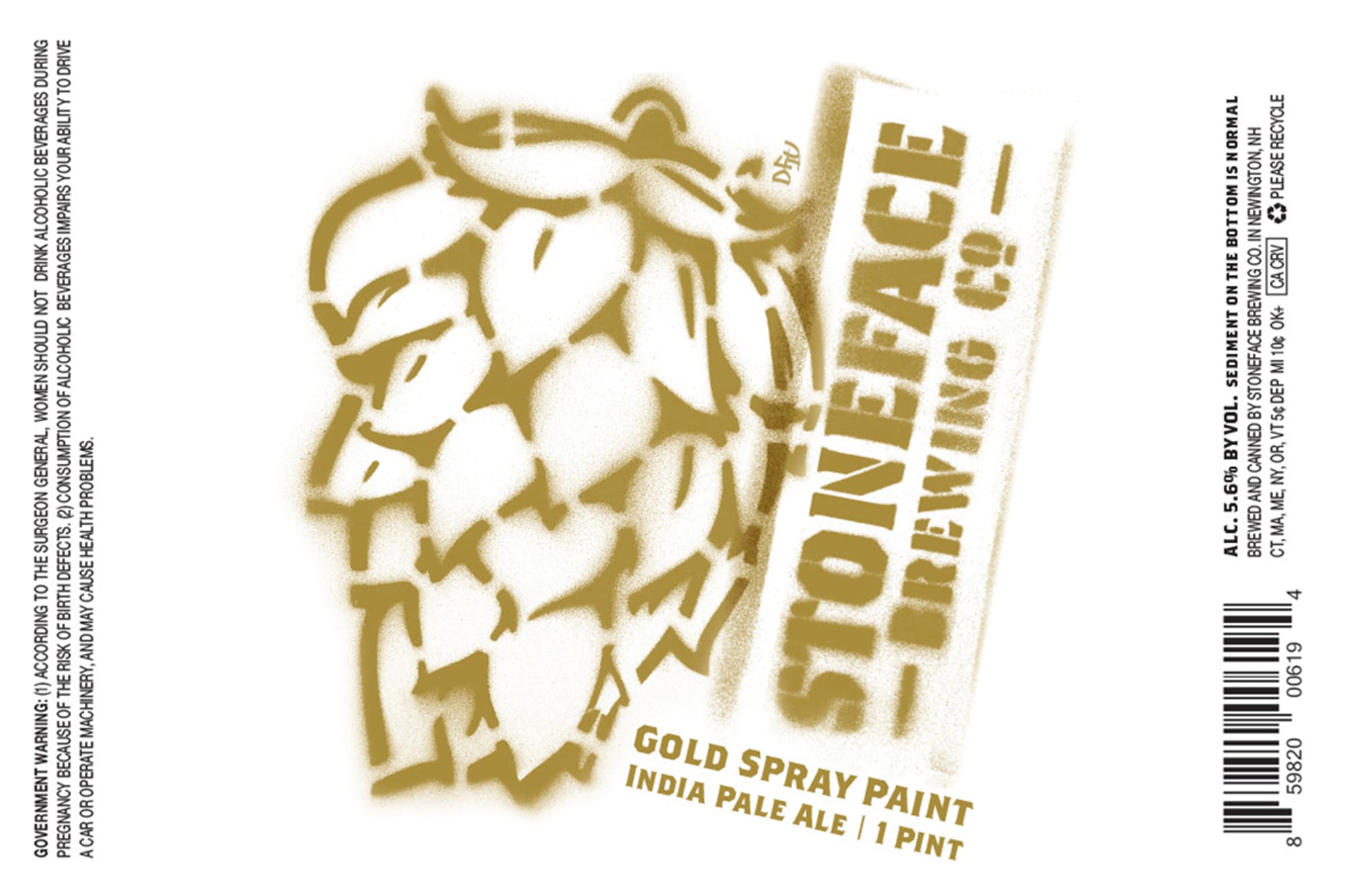 Gold Spray Paint by Stoneface Brewing Co. - beer label