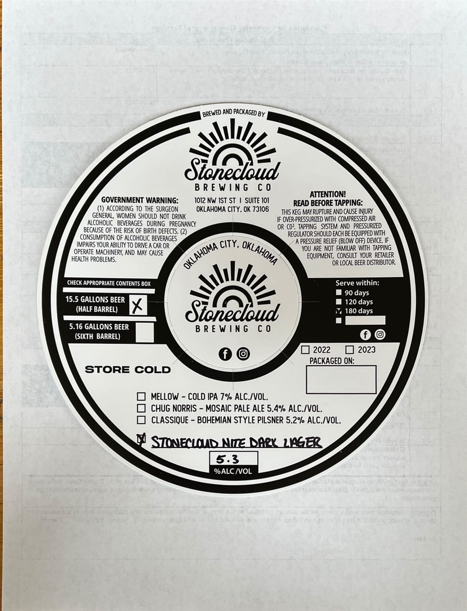 Nite Dark Lager by Stoneloud Brewing Co. - beer label