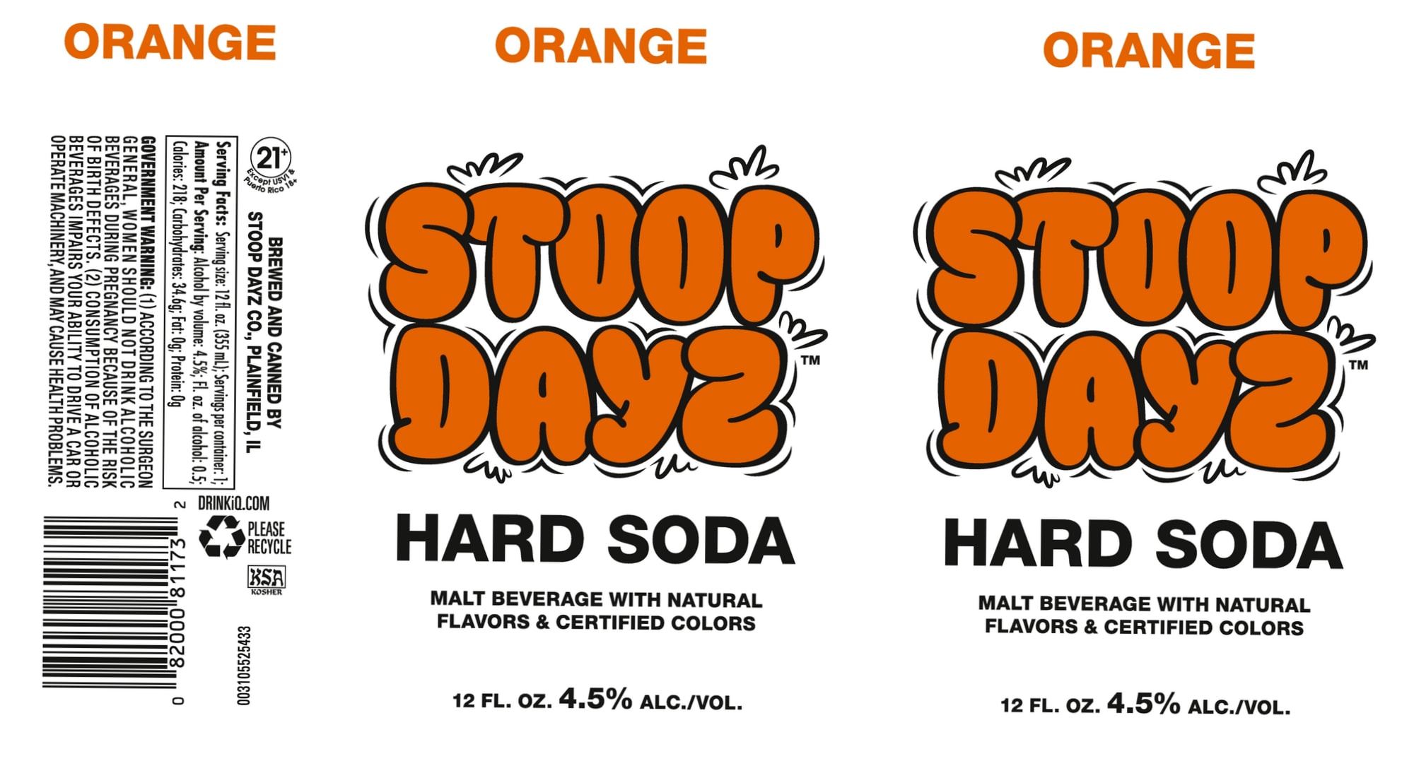 Stoop Dayz Hard Soda - Orange by Stoop Dayz Co. - beer label