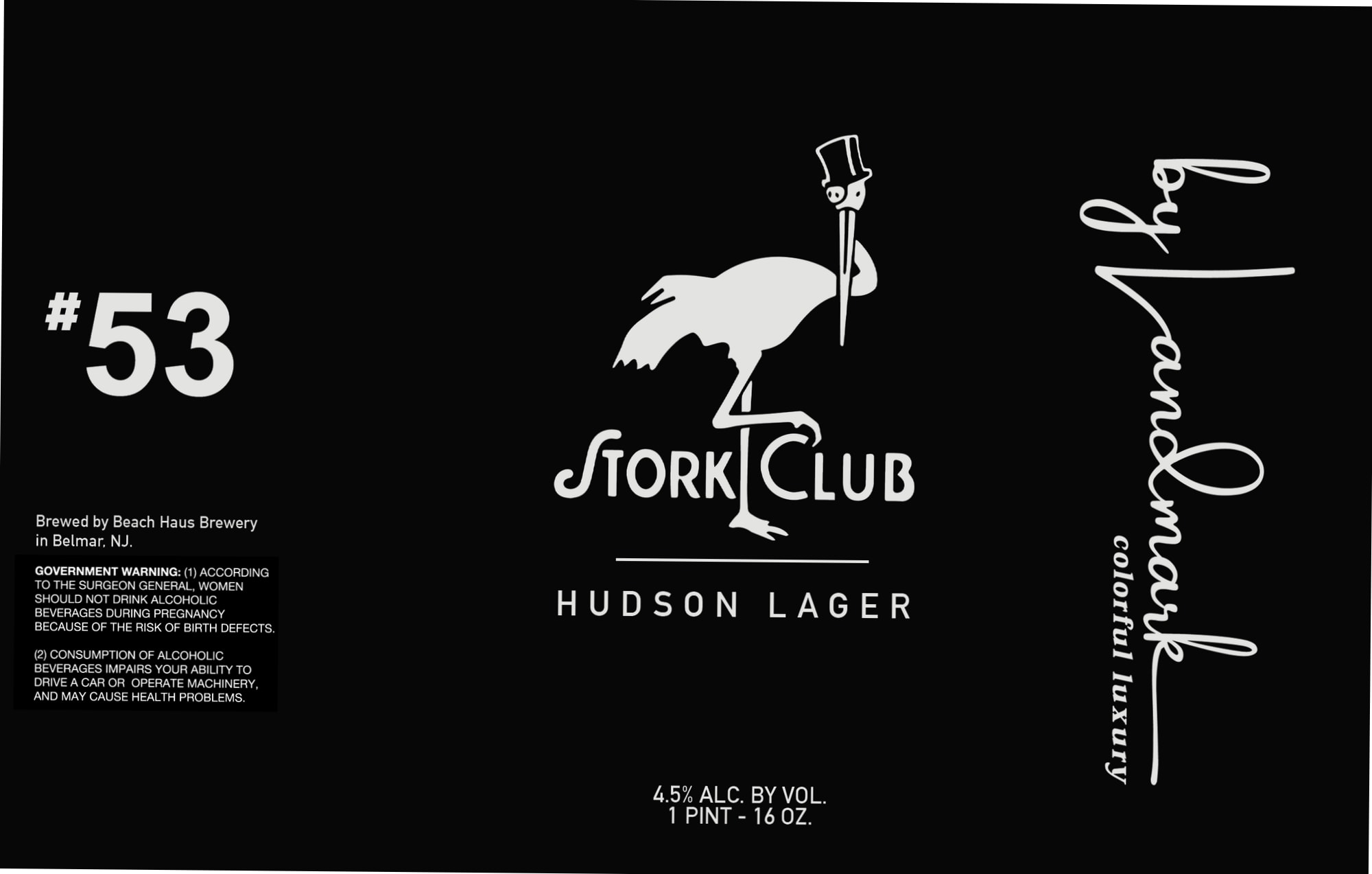 Stork Club Hudson Lager by Beach Haus Brewery - beer label