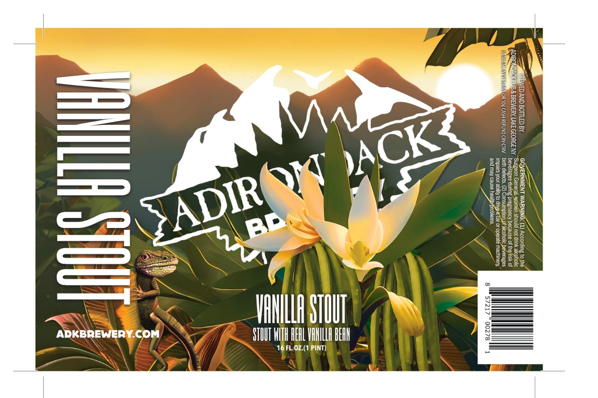 Black Bear Vanilla Stout by Adirondack Brewery - beer label