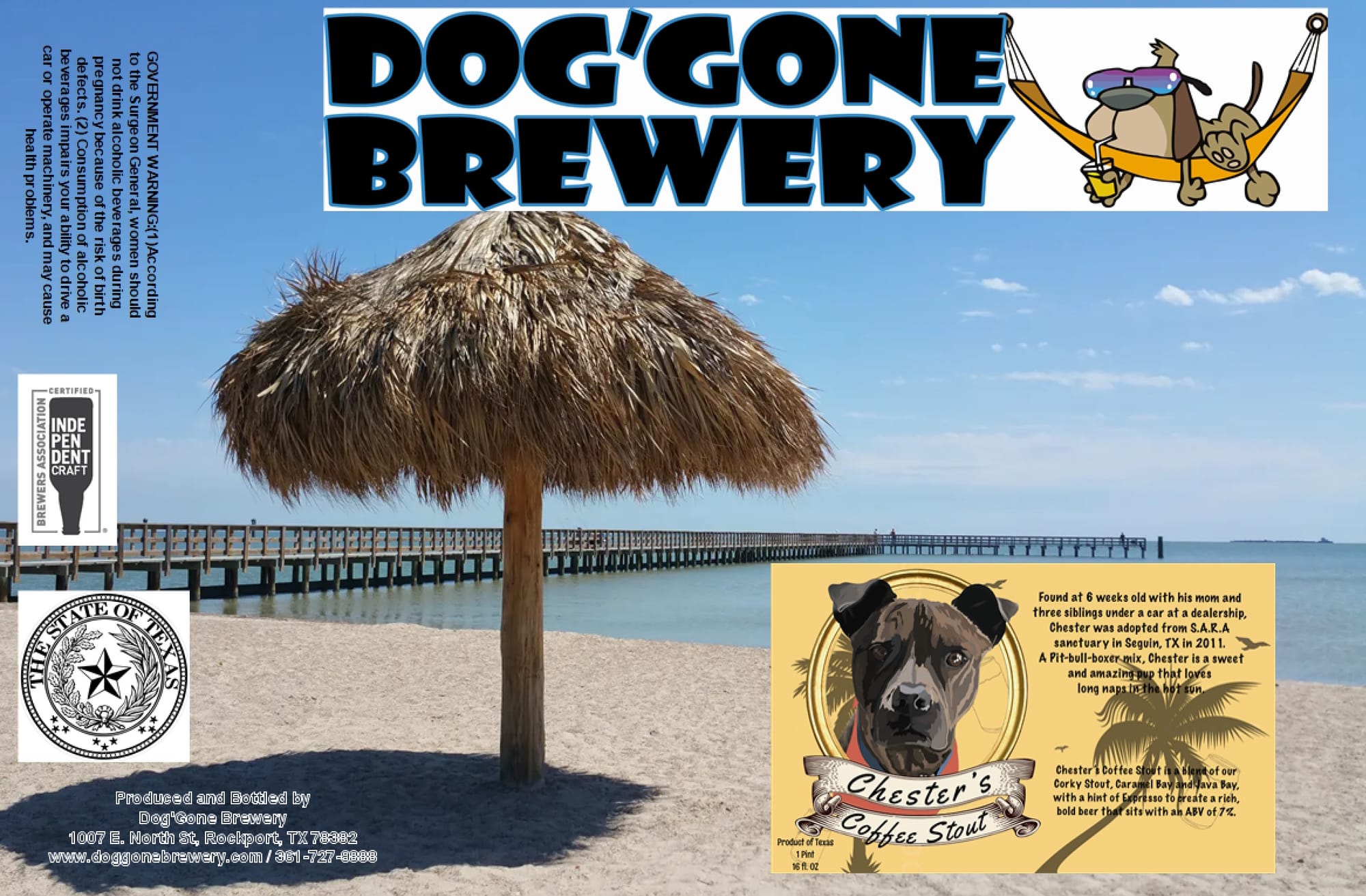 Chester’s Coffee Stout by Dog'Gone Brewery - beer label