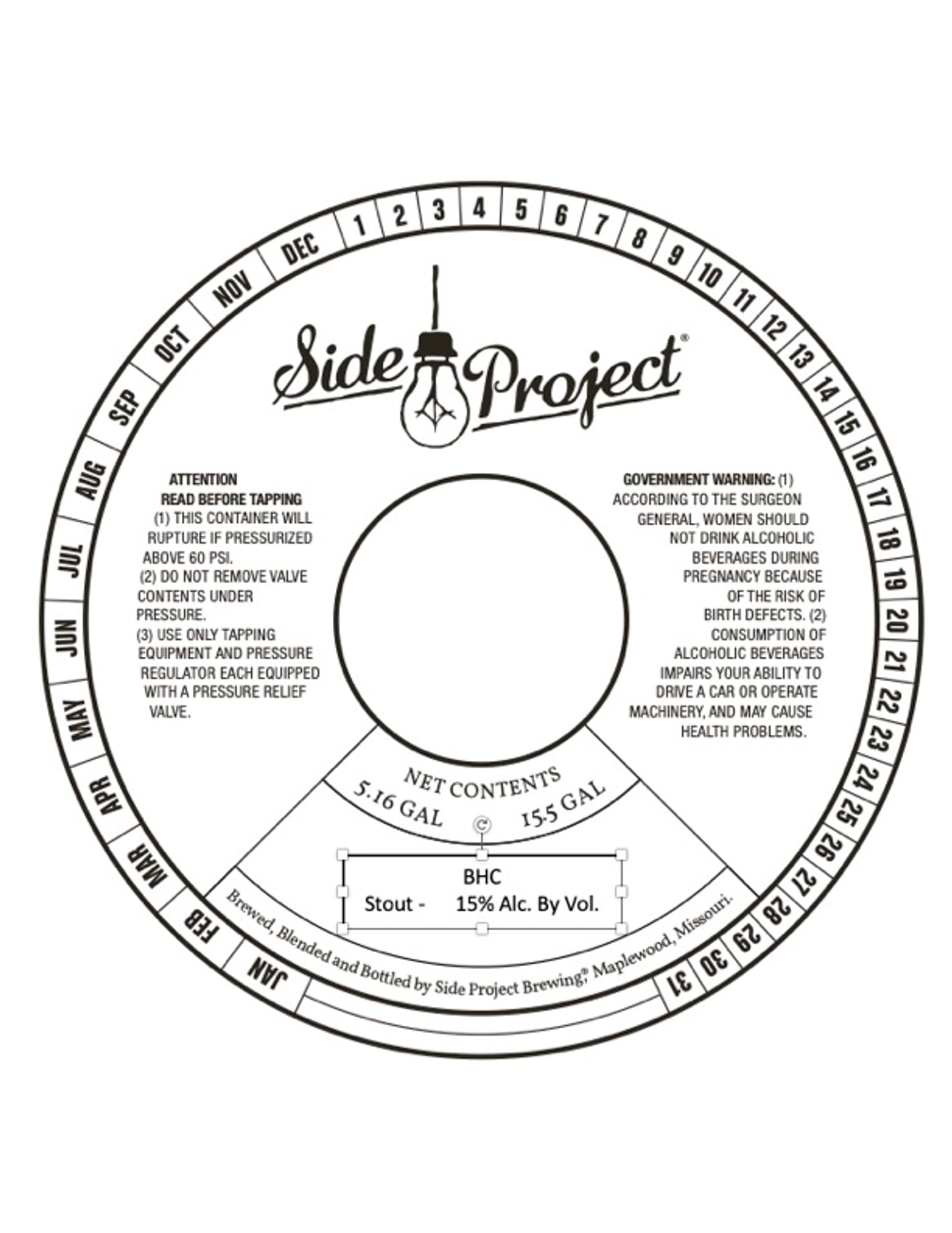 Stout by Side Project Brewing - beer label