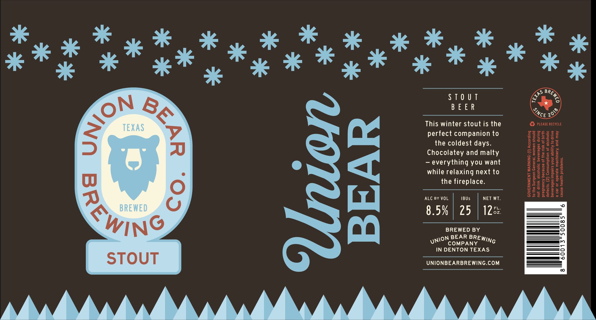 Stout by Union Bear Brewing Company - beer label