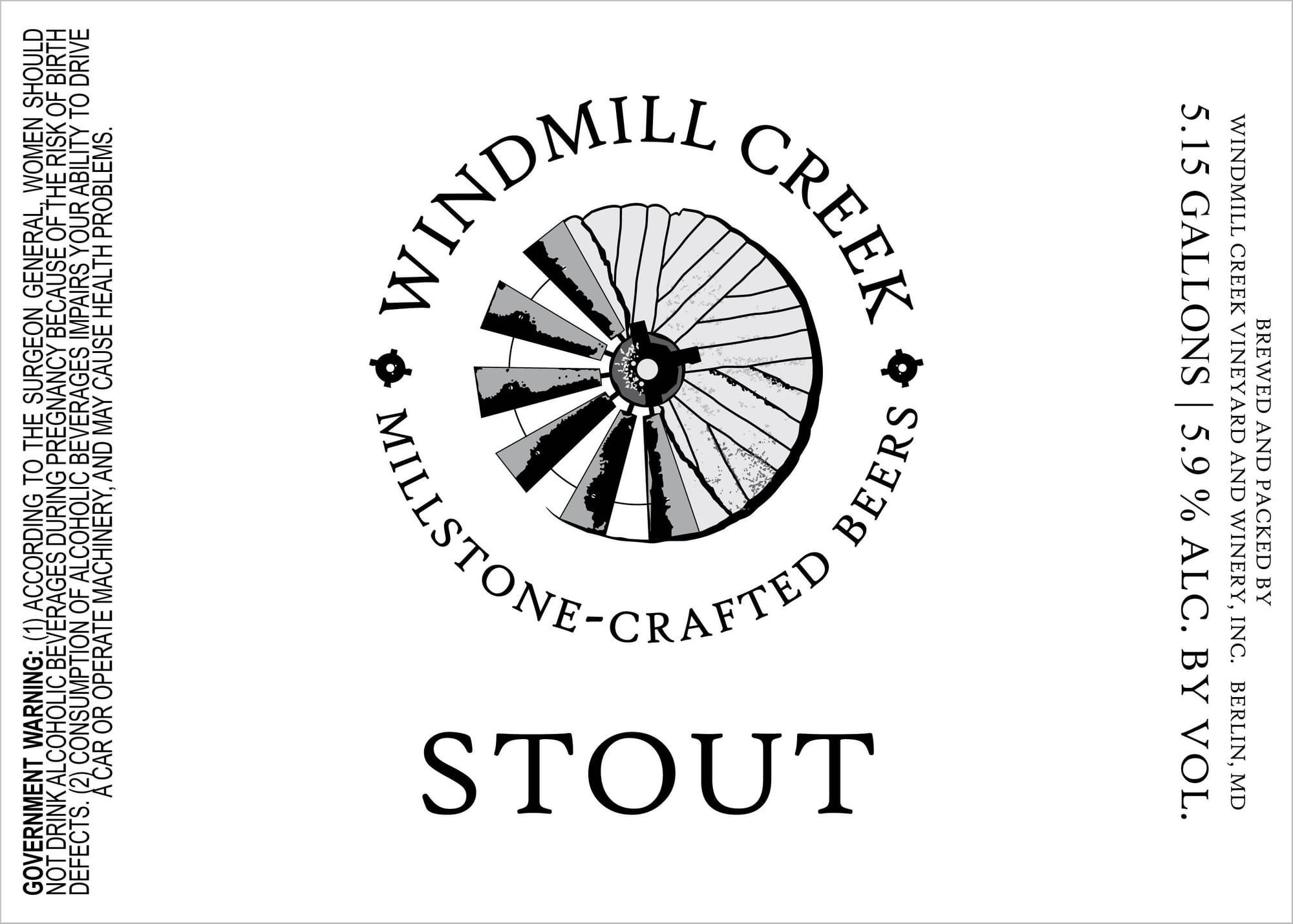 Stout by Windmill Creek Beers - beer label
