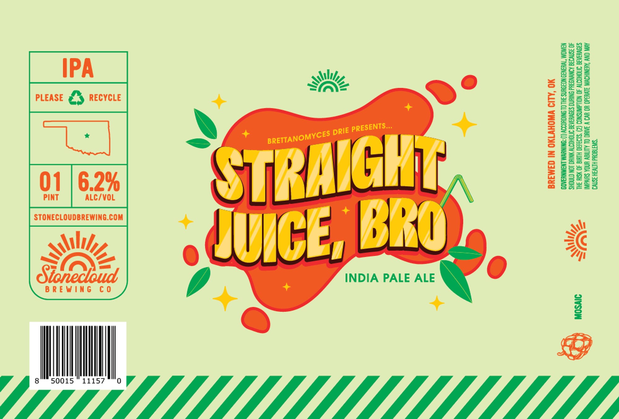Straight Juice, Bro by Stonecloud Brewing Co. - beer label