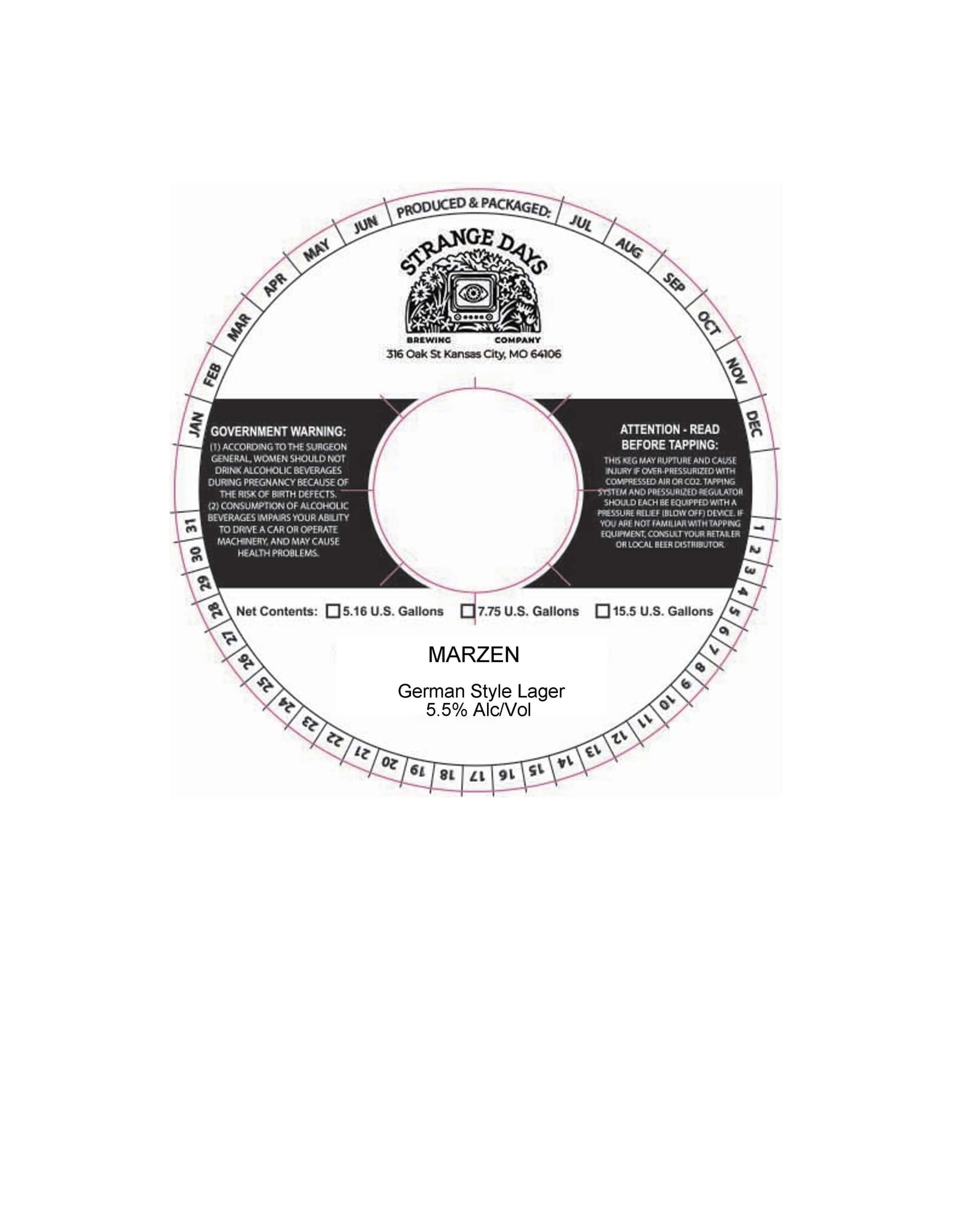 Marzen by Strange Days Brewing Company - beer label