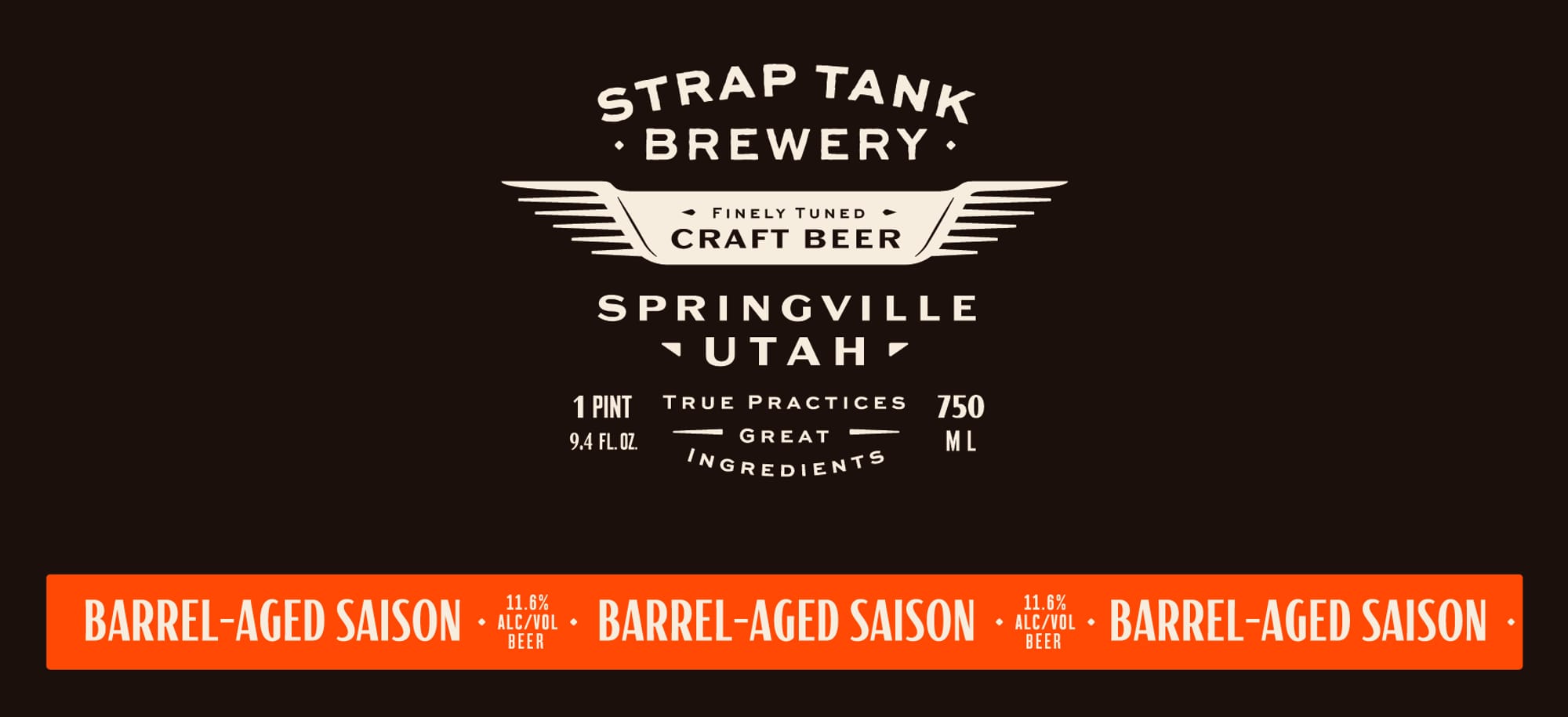 Springville Barrel-Aged Saison by Strap Tank Brewery - beer label