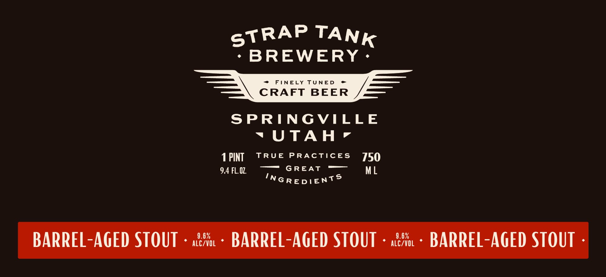 Springville Barrel-Aged Stout by Strap Tank Brewery - beer label