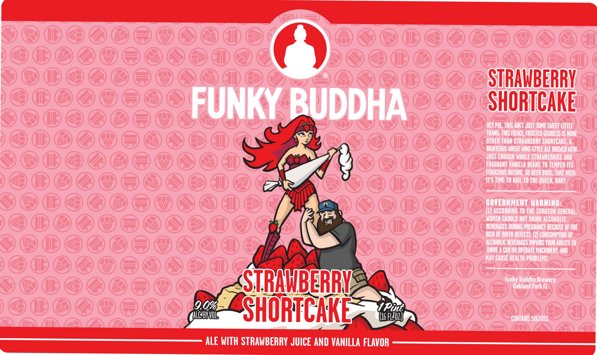 Strawberry Shortcake by Funky Buddha Brewery - beer label