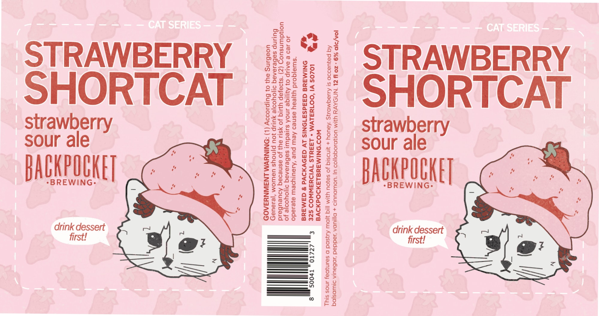 Strawberry Shortcat by Backpocket Brewing - beer label