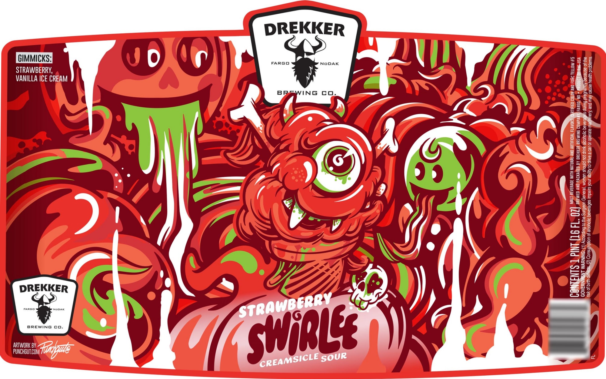 Strawberry Swirlee by Drekker Brewing Co. - beer label