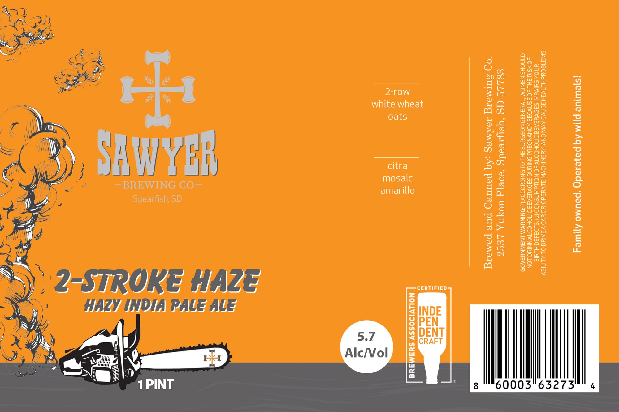 2-Stroke Haze by Sawyer Brewing Co. - beer label