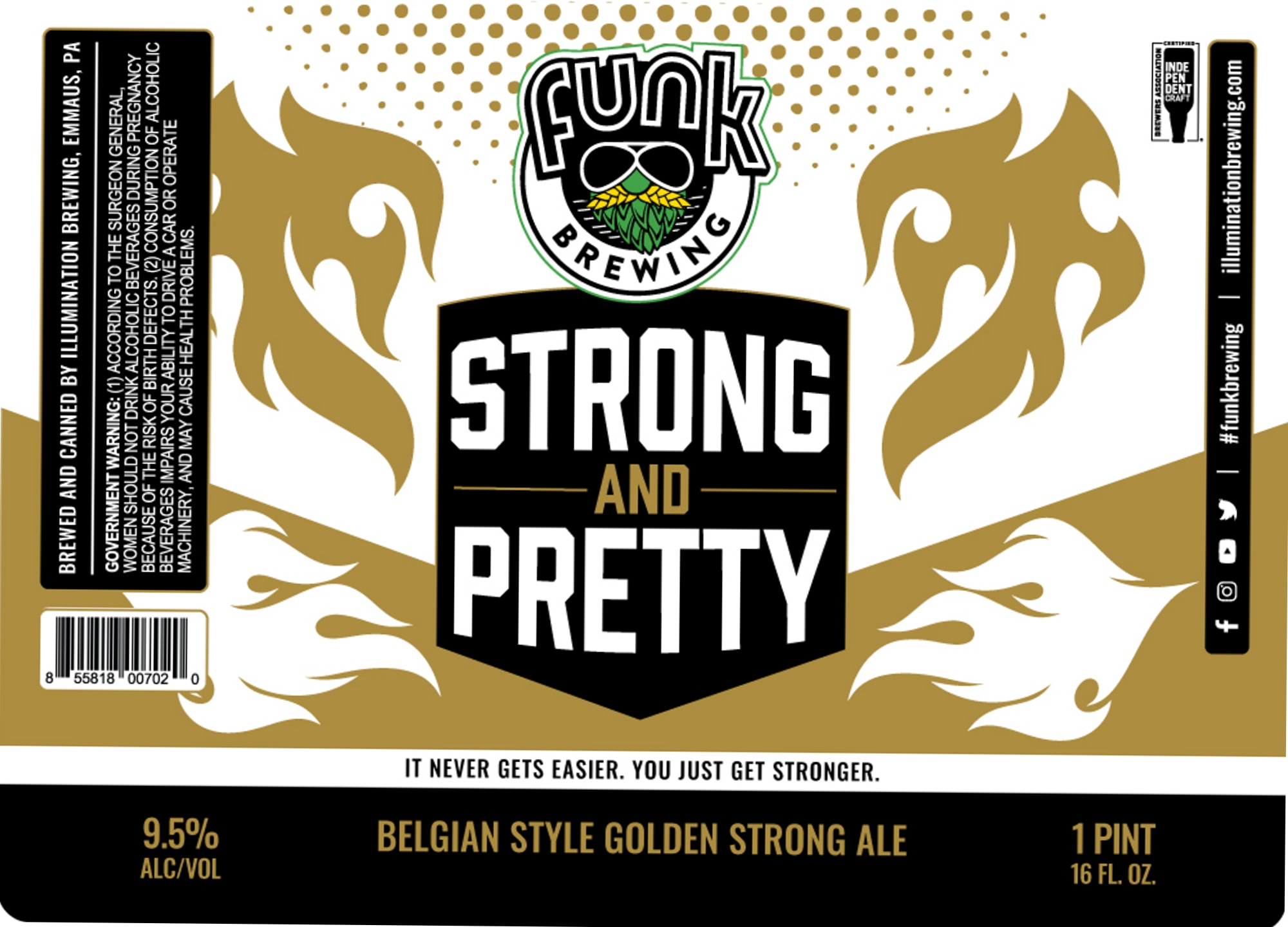 Strong and Pretty by Funk Brewing - beer label