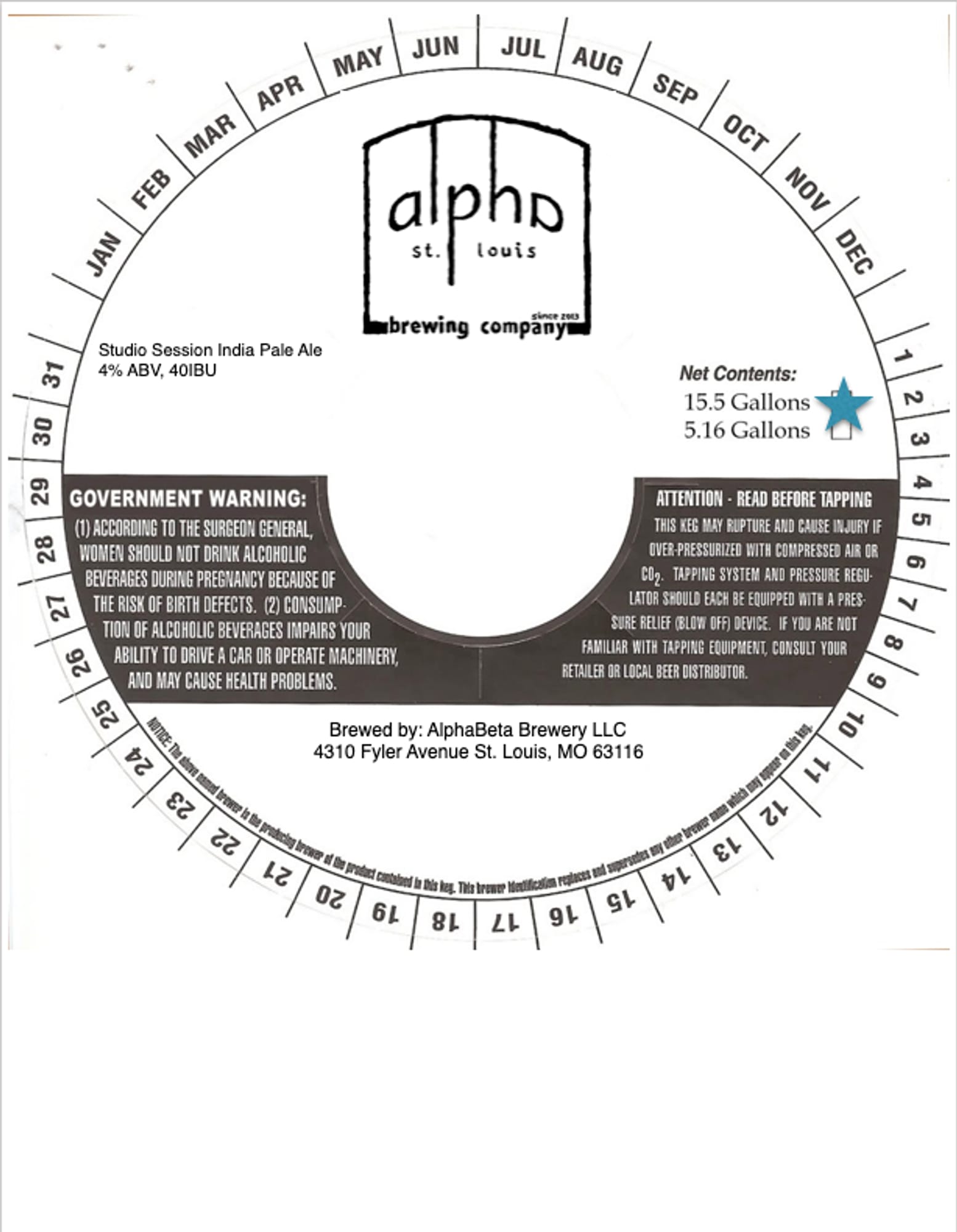 STUDIO SESSION INDIA PALE ALE by ALPHABETA BREWERY LLC - beer label