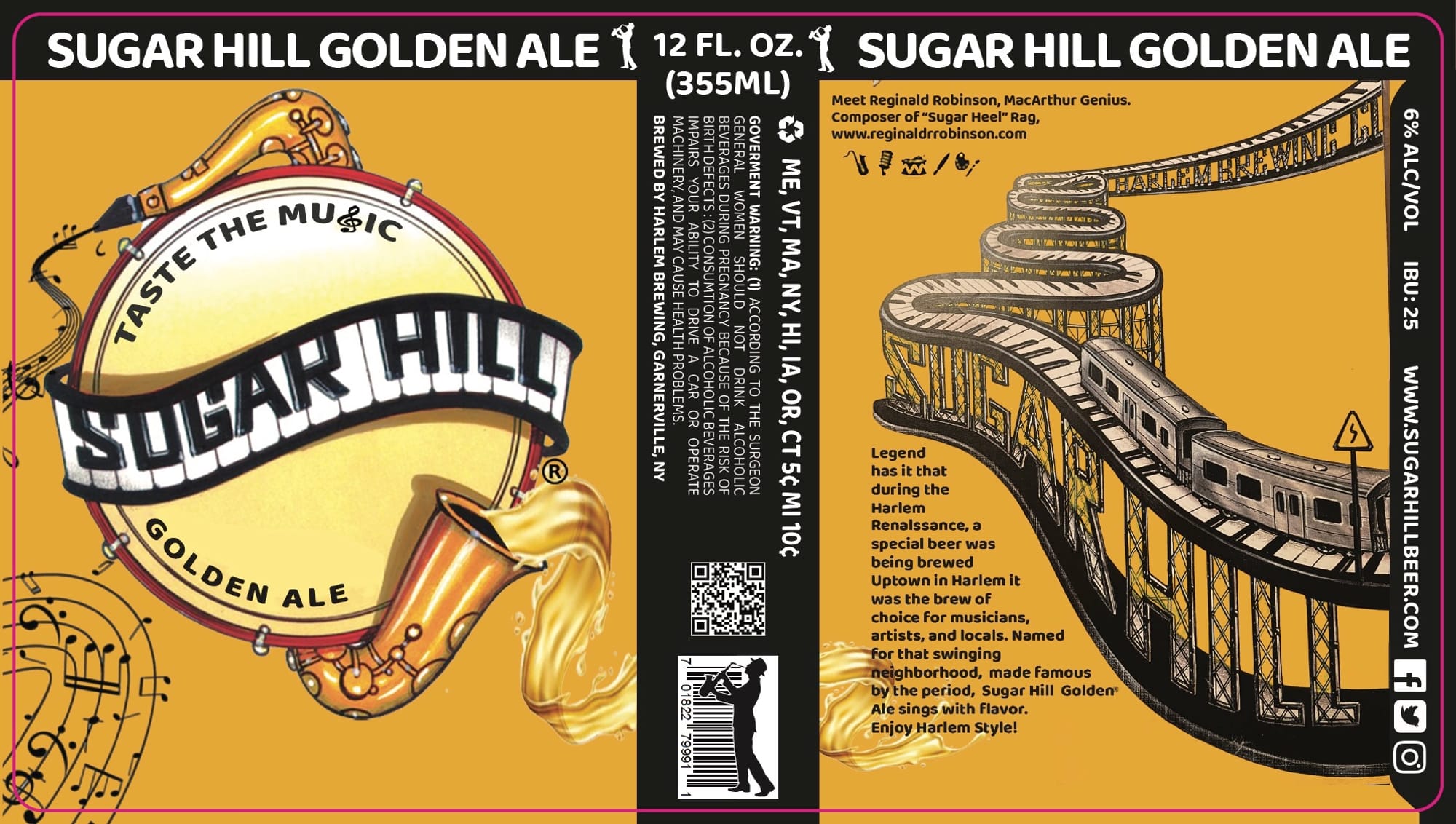 Sugar Hill Golden Ale by Harlem Brewing Company - beer label