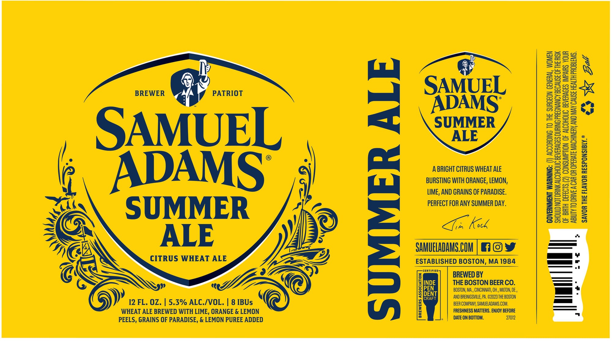 Summer Ale by Samuel Adams - beer label