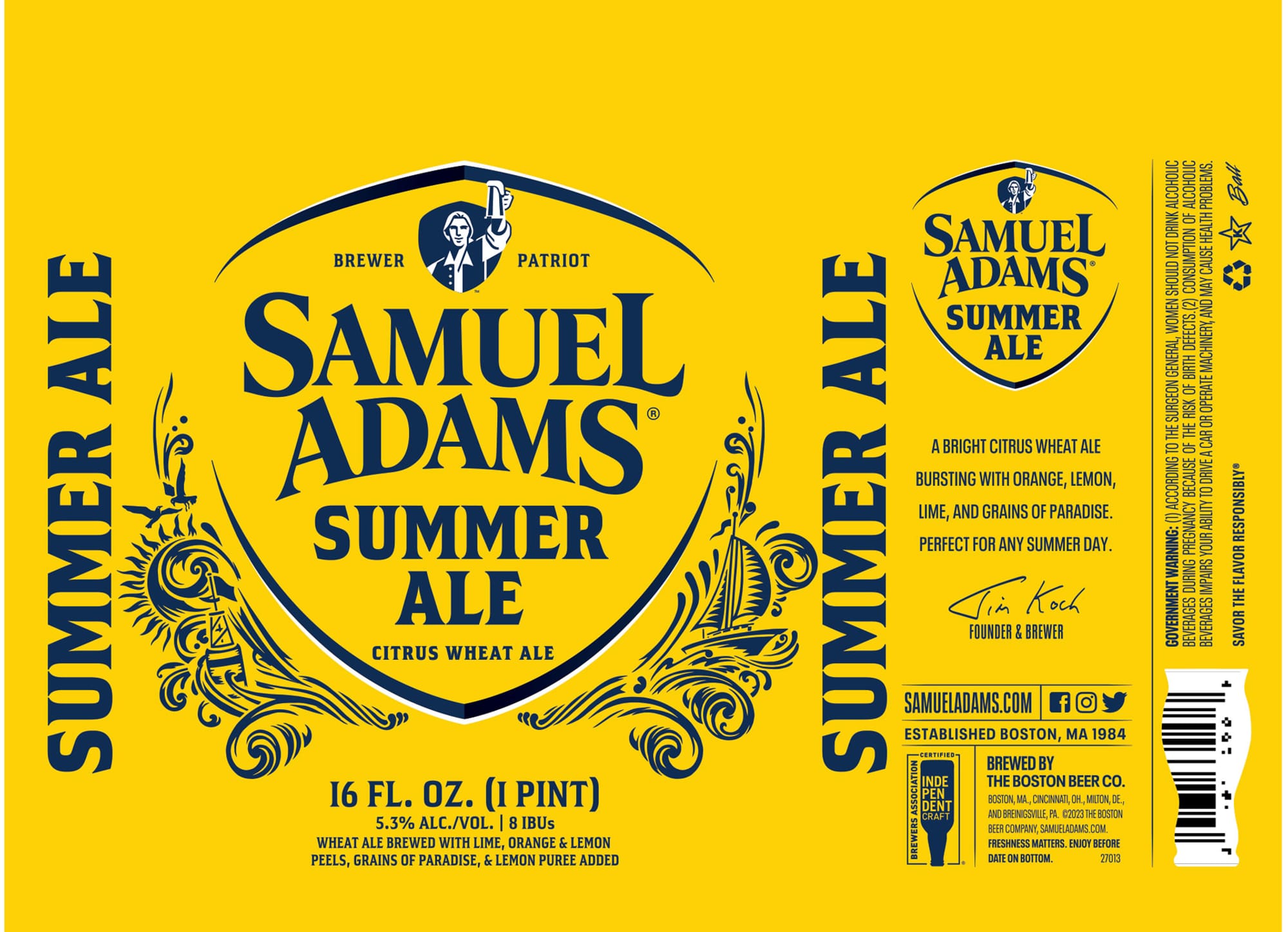 Summer Ale by Samuel Adams - beer label