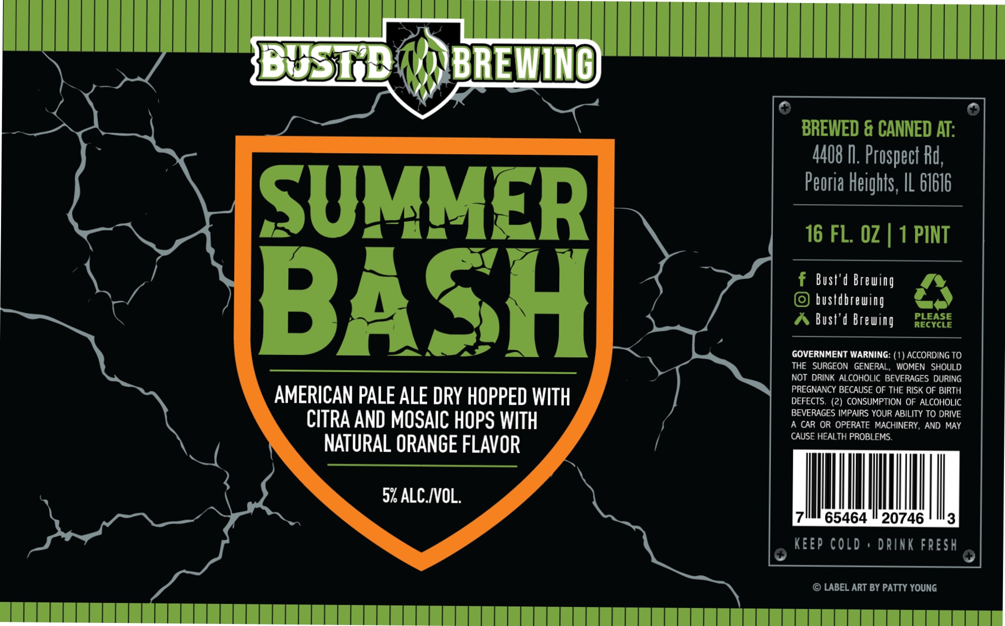Summer Bash by Bust’d Brewing - beer label